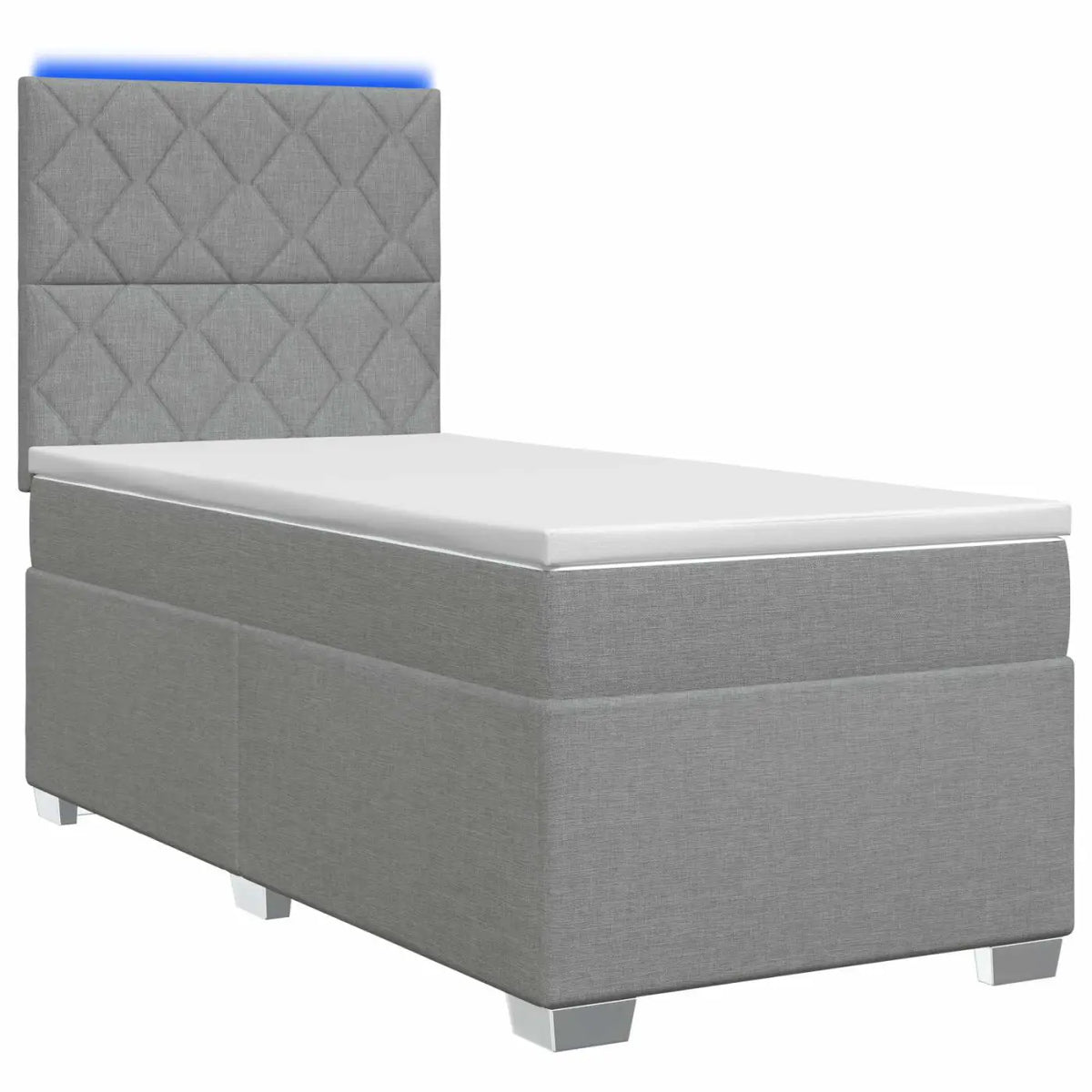 Lit de box spring avec matelas et LED Gris clair 90 x 190 cm - XIOS