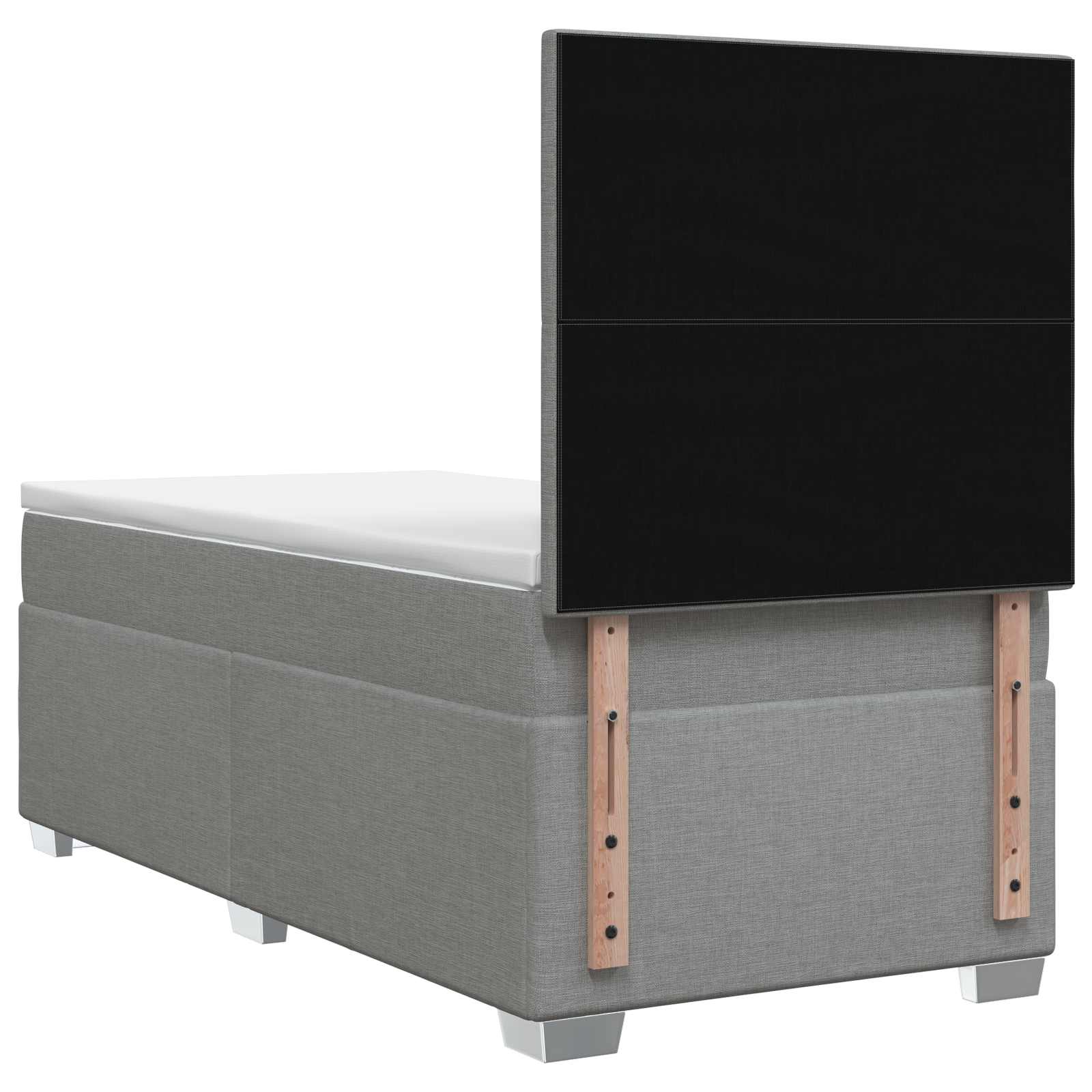 Lit de box spring avec matelas et LED Gris clair 90 x 190 cm - XIOS