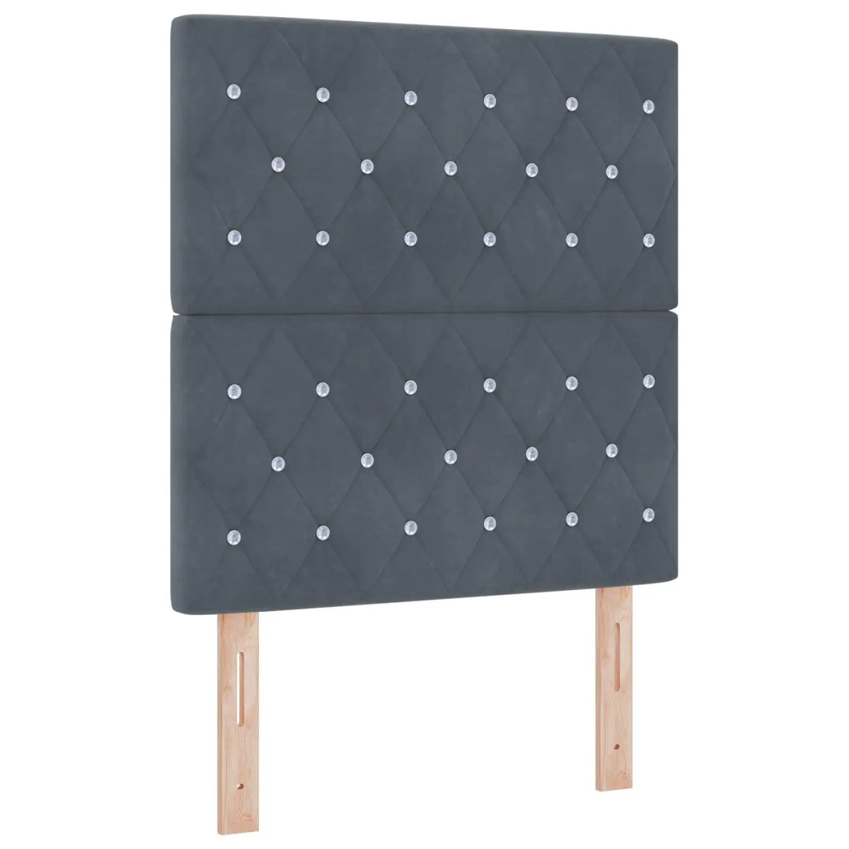 Lit boxspring avec matelas Gris foncé 80 x 200 cm Velours - XIOS