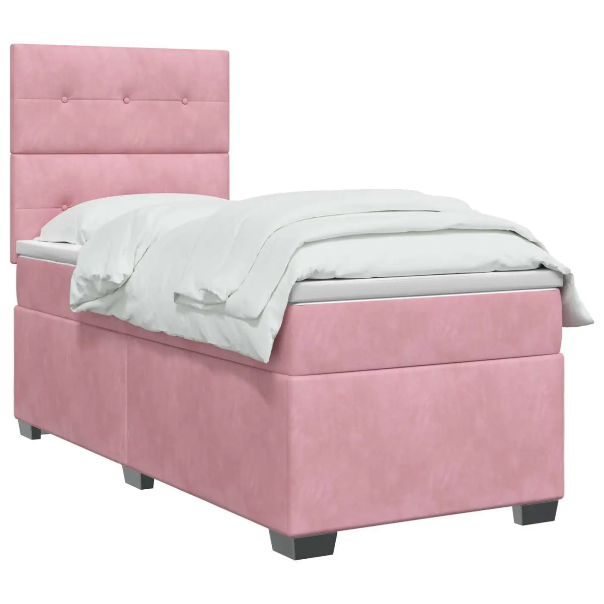 Lit boxspring avec matelas Rose 80 x 200 cm Velours - XIOS