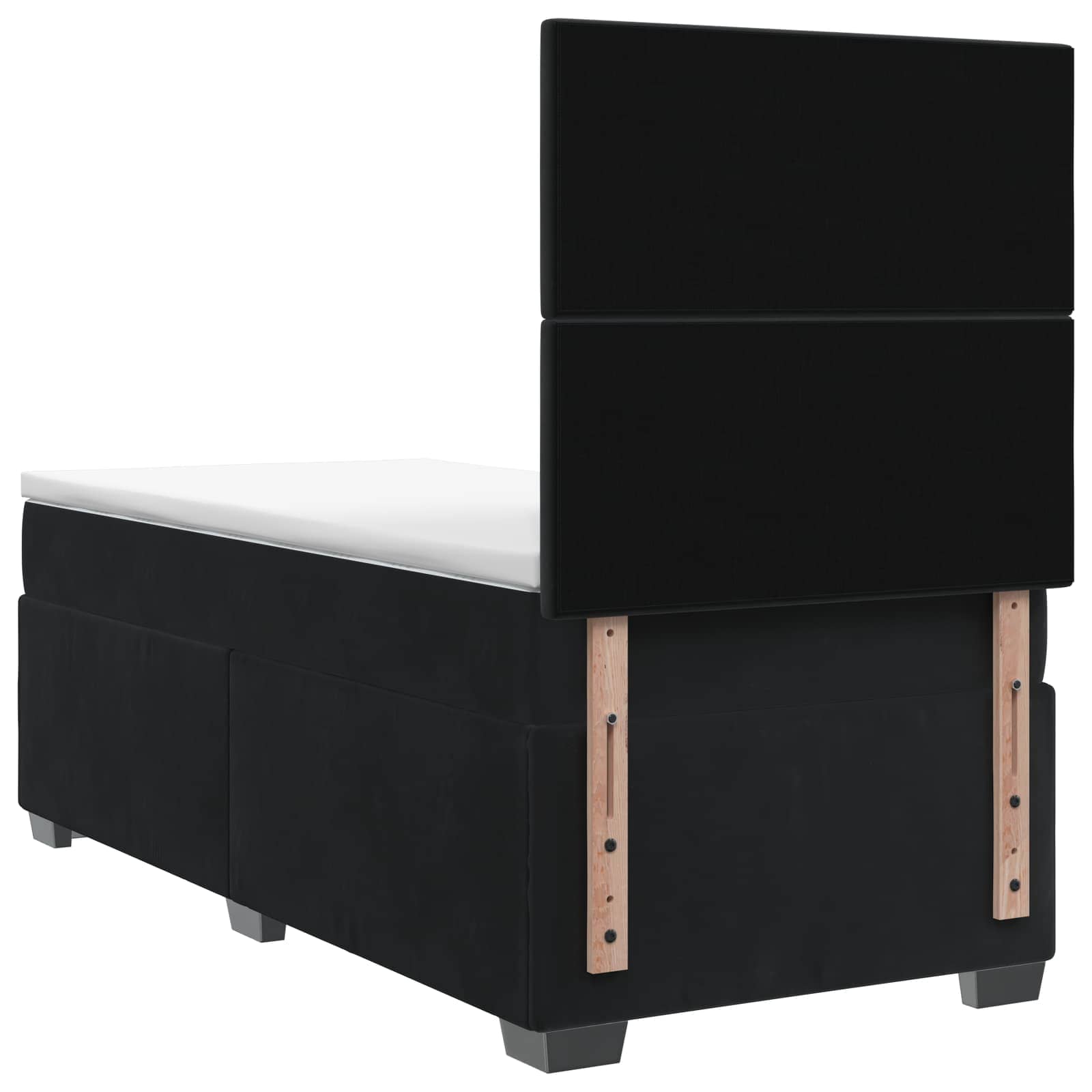 Lit boxspring avec matelas Noir 90 x 190 cm Velours - XIOS