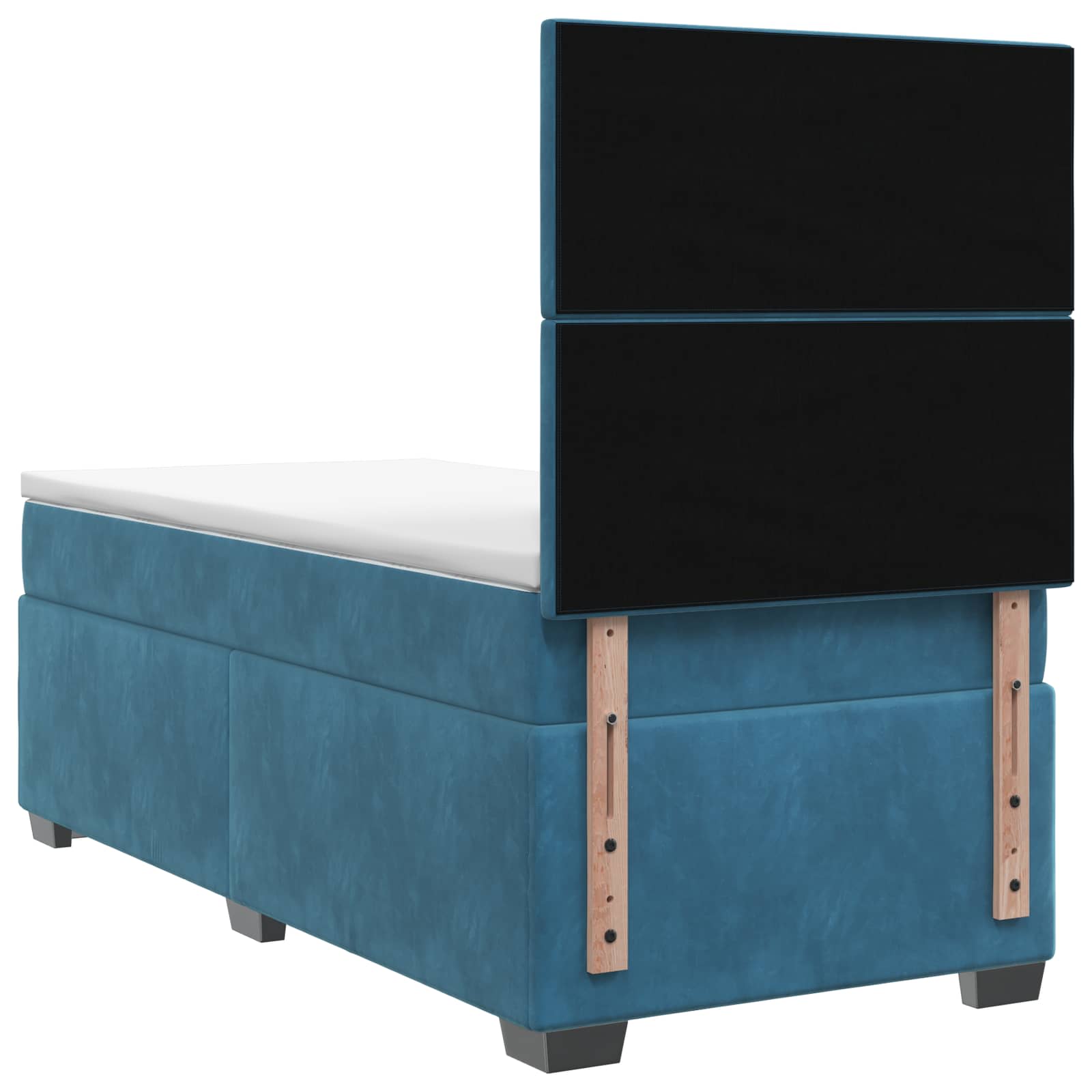 Lit boxspring avec matelas Bleu 90 x 190 cm Velours
