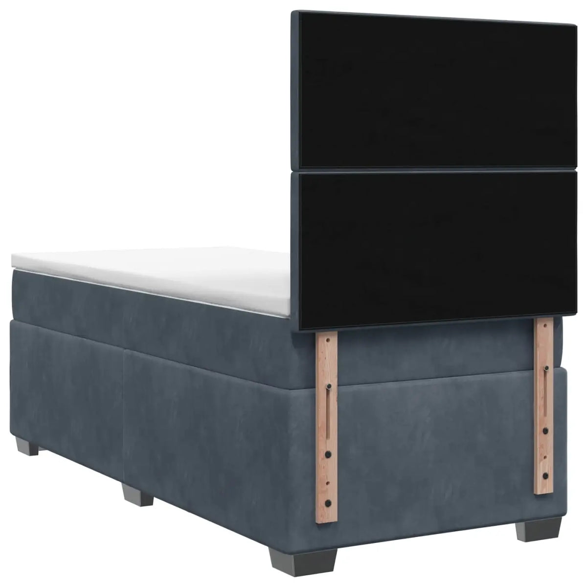Lit boxspring avec matelas Gris foncé 90 x 200 cm Velours - XIOS