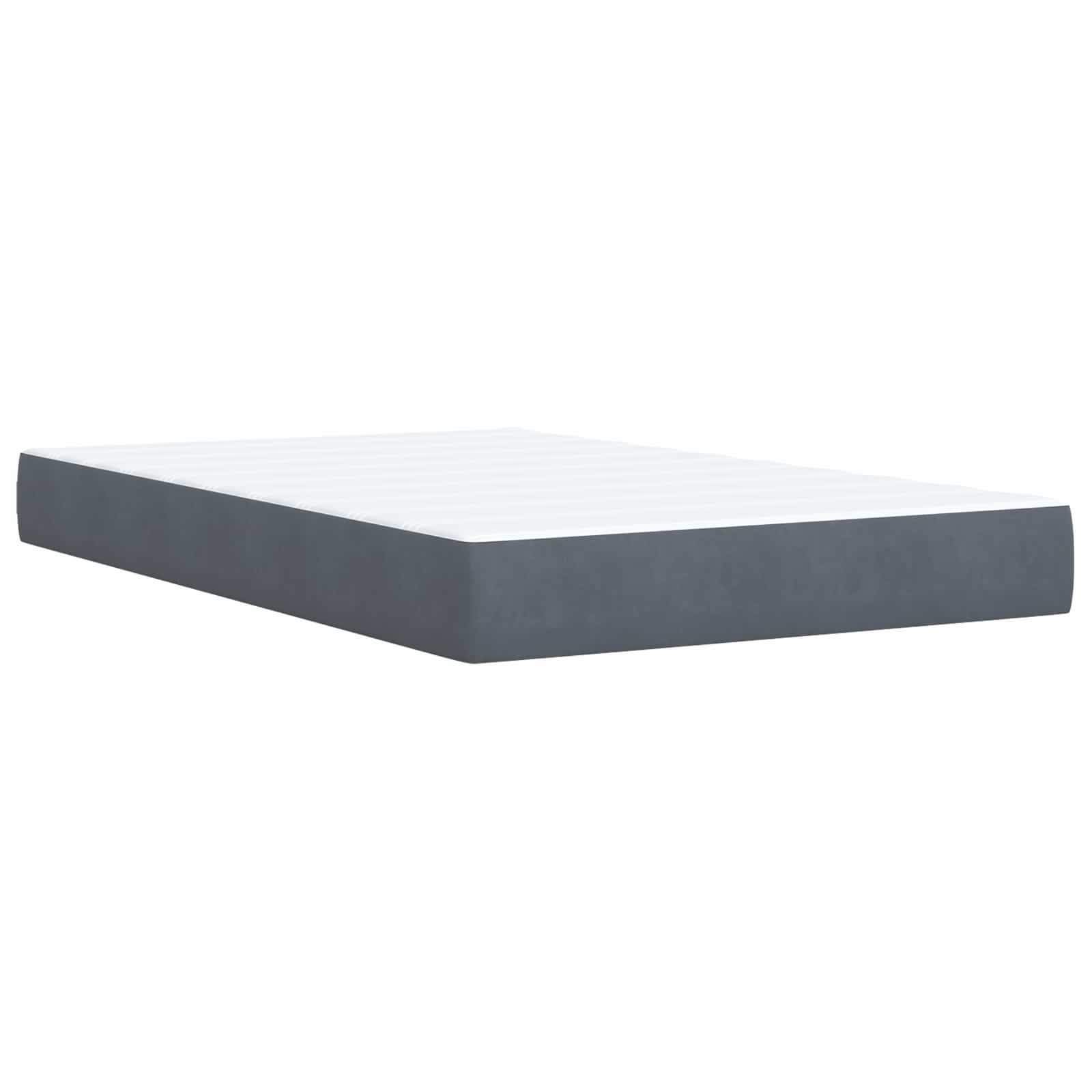 Lit boxspring avec matelas Gris foncé 120 x 190 cm Velours - XIOS