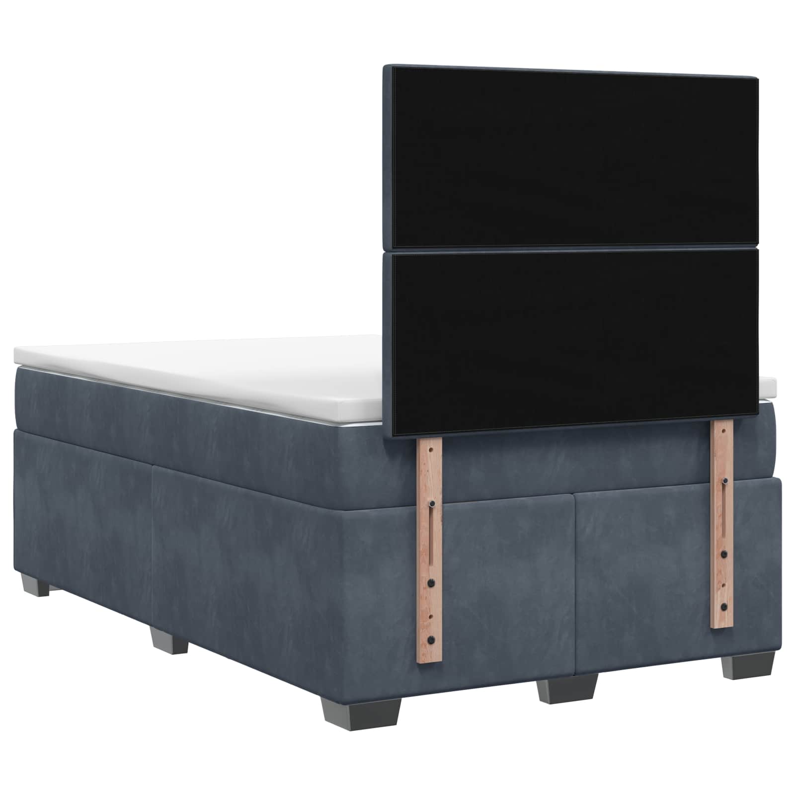 Lit boxspring avec matelas Gris foncé 120 x 190 cm Velours - XIOS