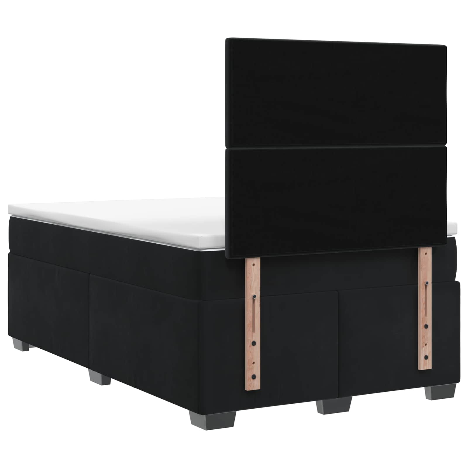 Lit boxspring avec matelas Noir 120 x 190 cm Velours - XIOS