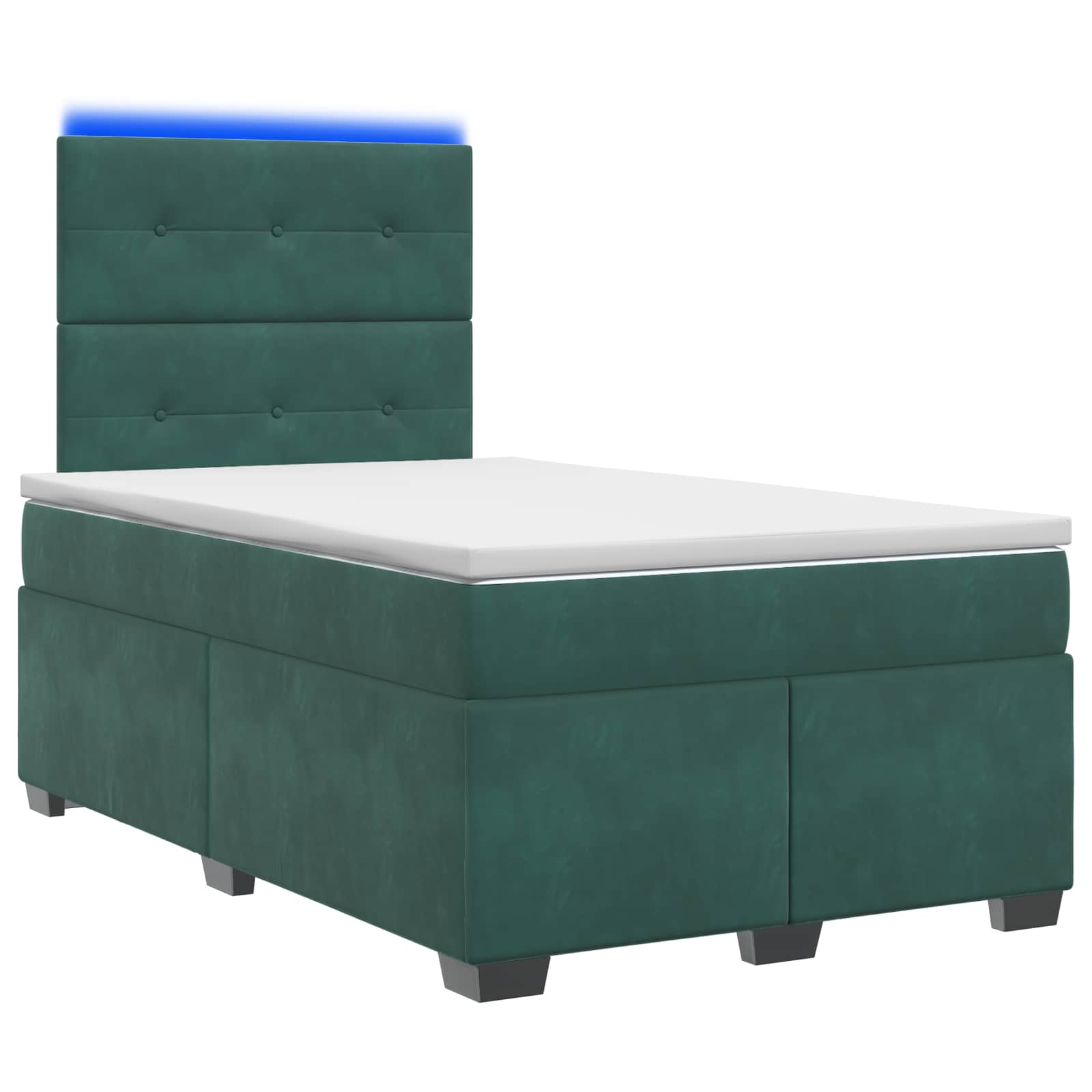Lit boxspring avec matelas Vert foncé 120 x 190 cm Velours - XIOS