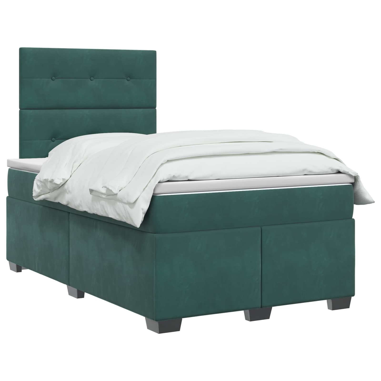 Lit boxspring avec matelas Vert foncé 120 x 190 cm Velours - XIOS