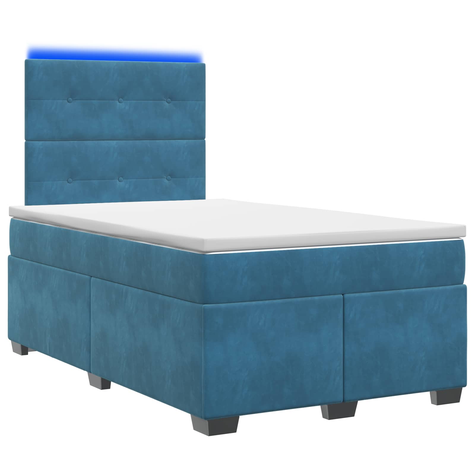 Lit boxspring avec matelas Bleu 120 x 190 cm Velours