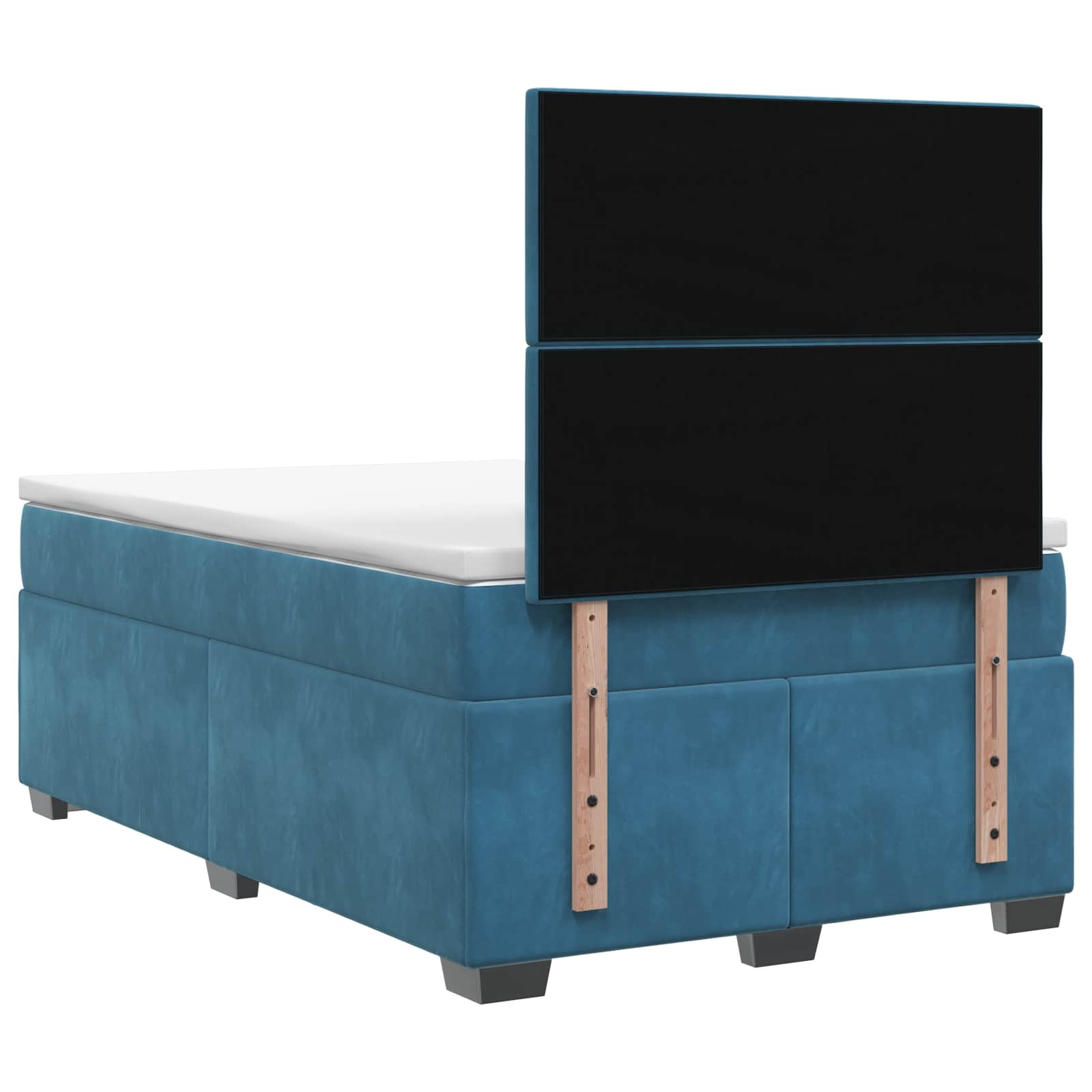 Lit boxspring avec matelas Bleu 120 x 200 cm Velours