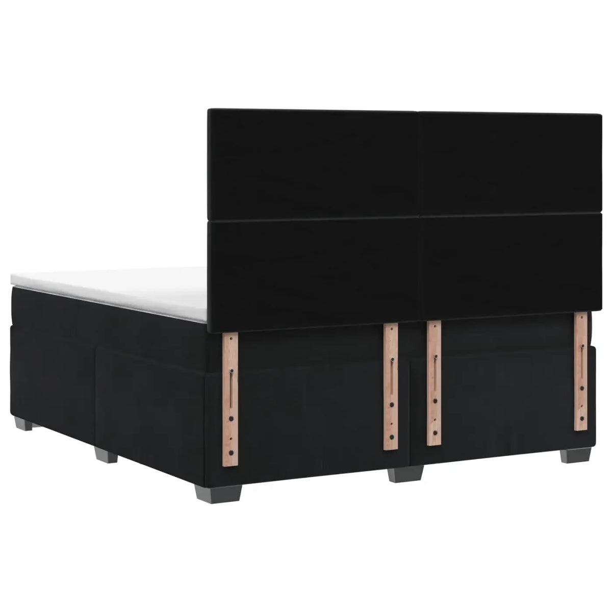 Lit boxspring avec matelas Noir 140 x 190 cm Velours - XIOS