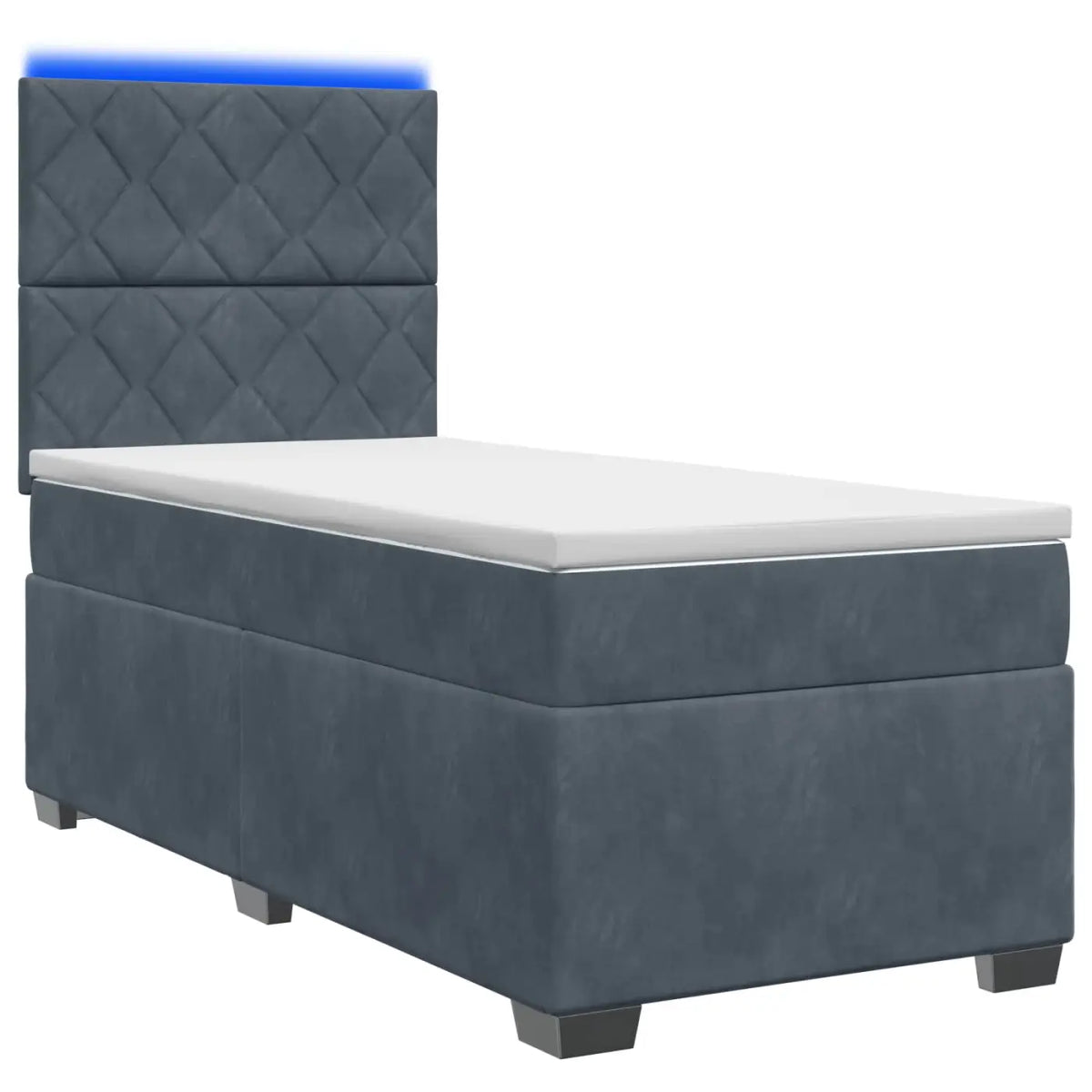 Lit de box spring avec matelas et LED Gris foncé 90 x 190 cm - XIOS