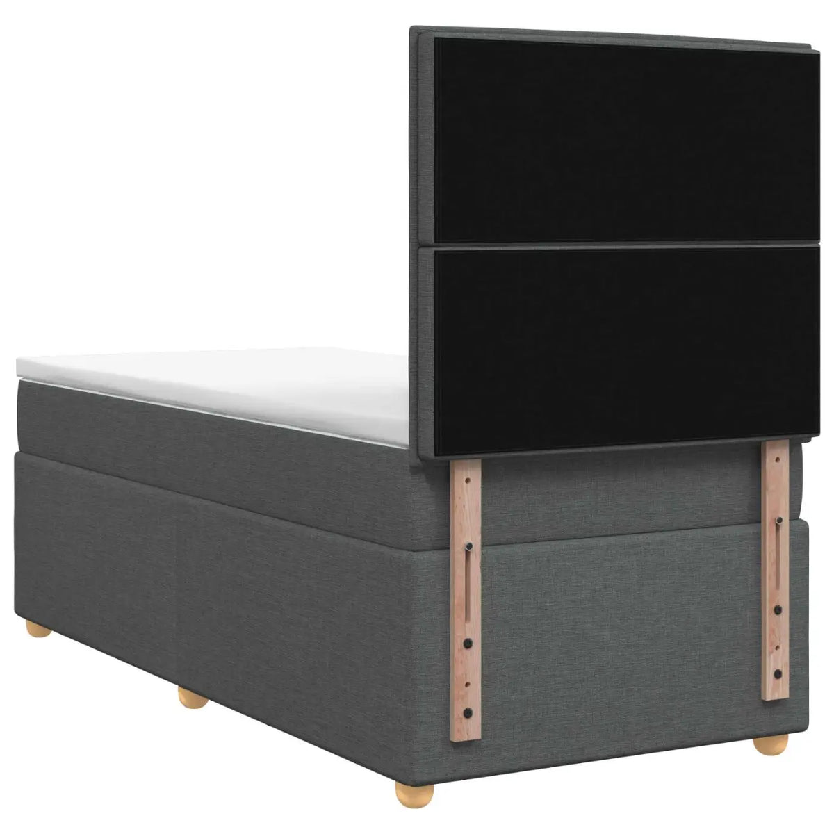 Lit boxspring avec matelas Gris foncé 80 x 200 cm Tissu - XIOS