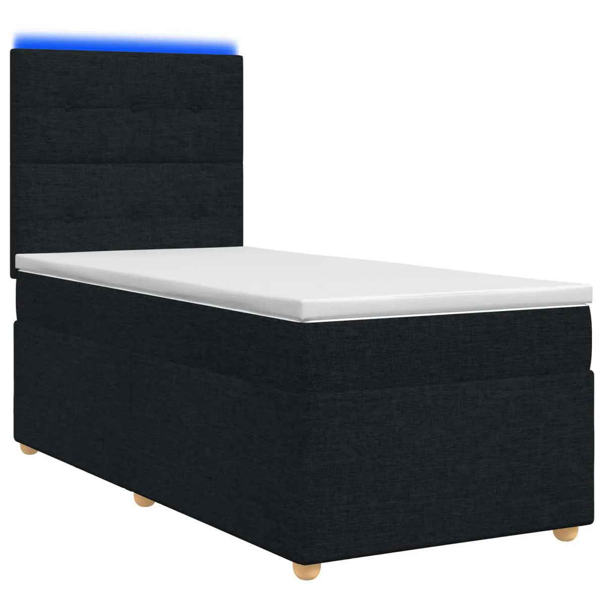 Lit boxspring avec matelas Noir 80 x 200 cm Tissu - XIOS