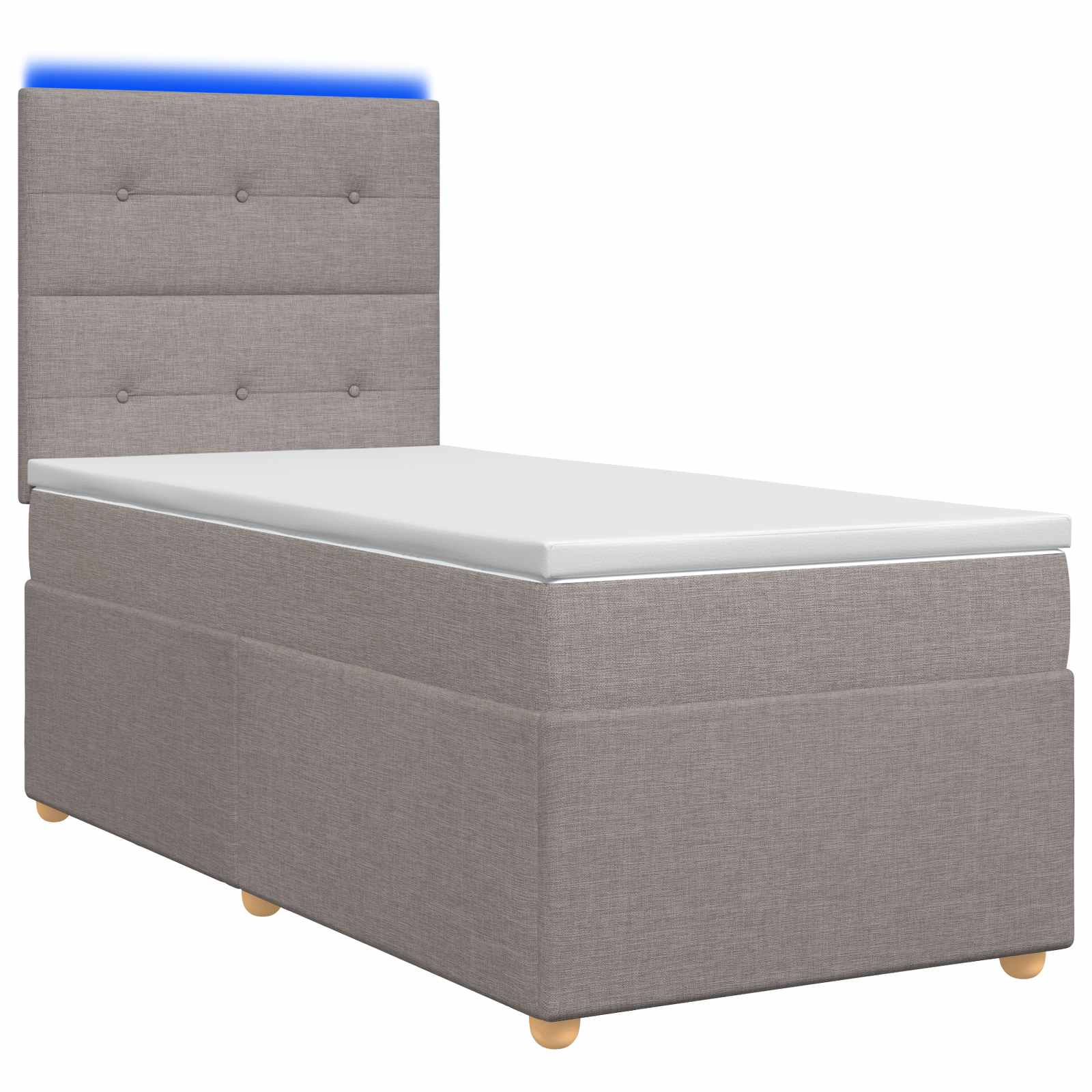 Lit boxspring avec matelas Taupe 90 x 200 cm Tissu - XIOS