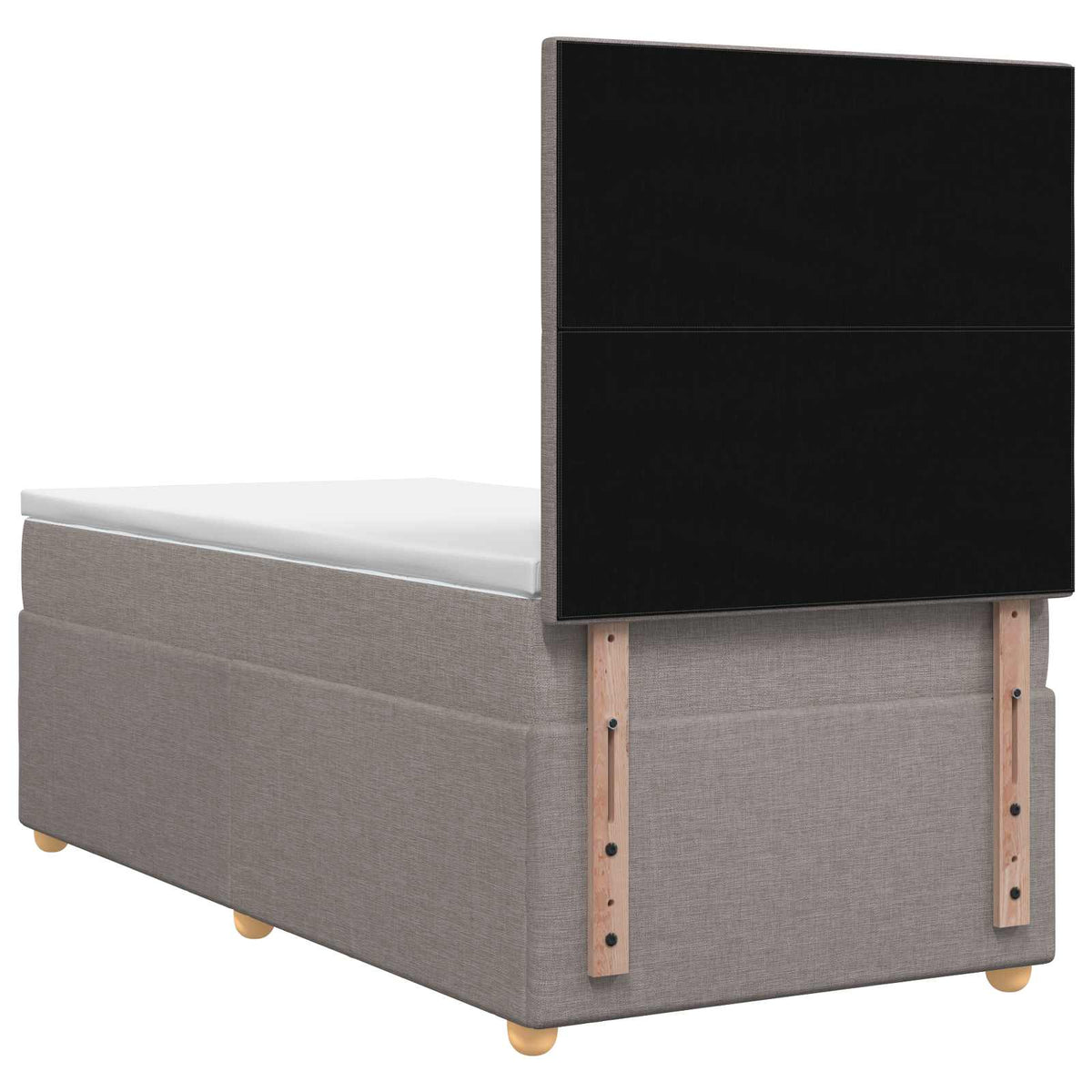 Lit boxspring avec matelas Taupe 90 x 200 cm Tissu