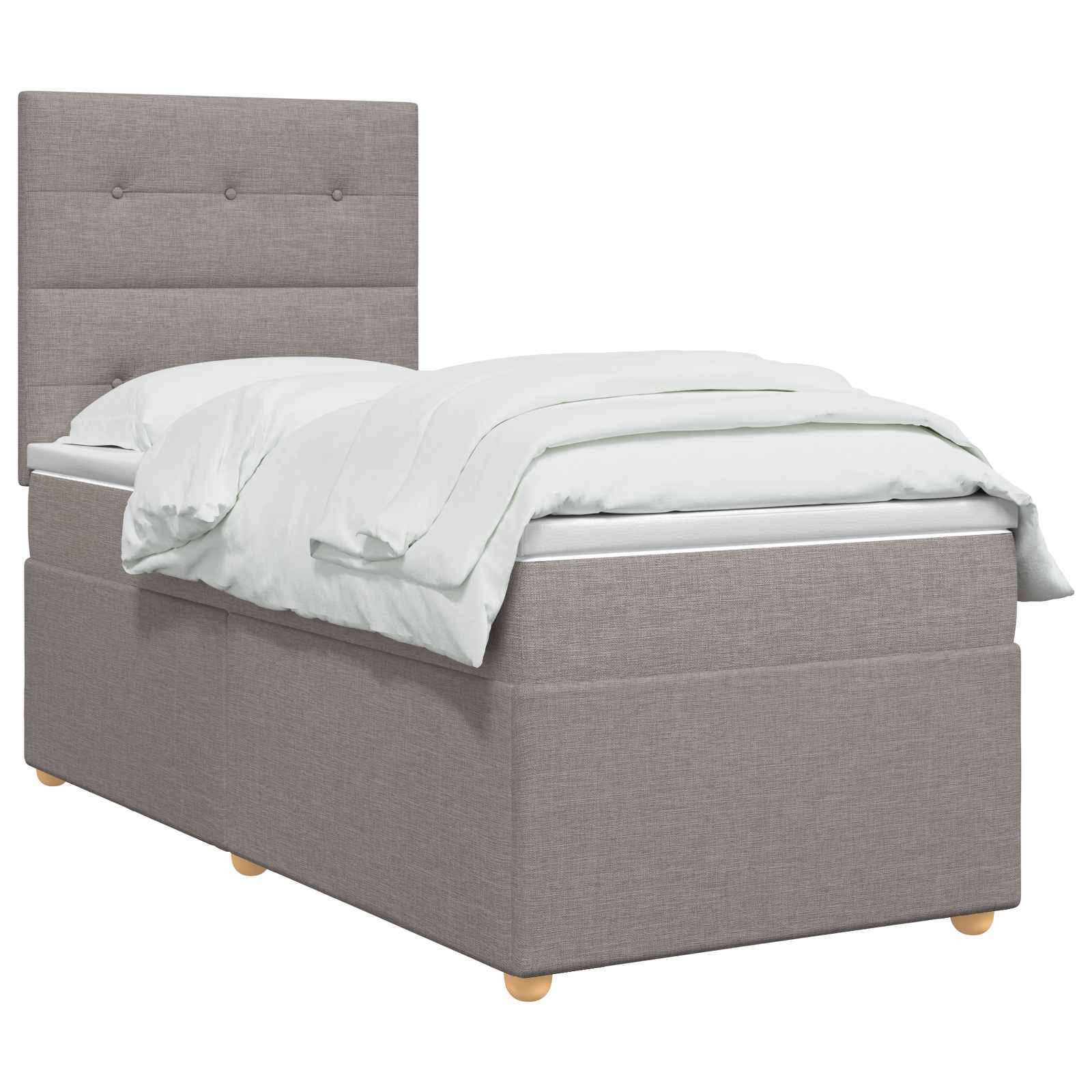 Lit boxspring avec matelas Taupe 90 x 200 cm Tissu - XIOS