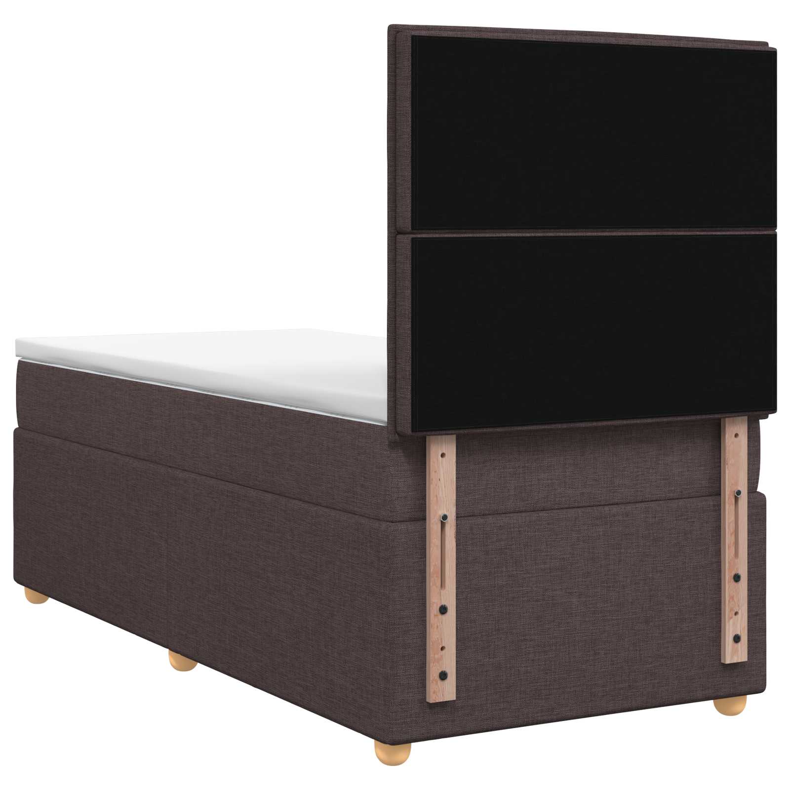 Lit boxspring avec matelas Marron foncé 100 x 200 cm Tissu
