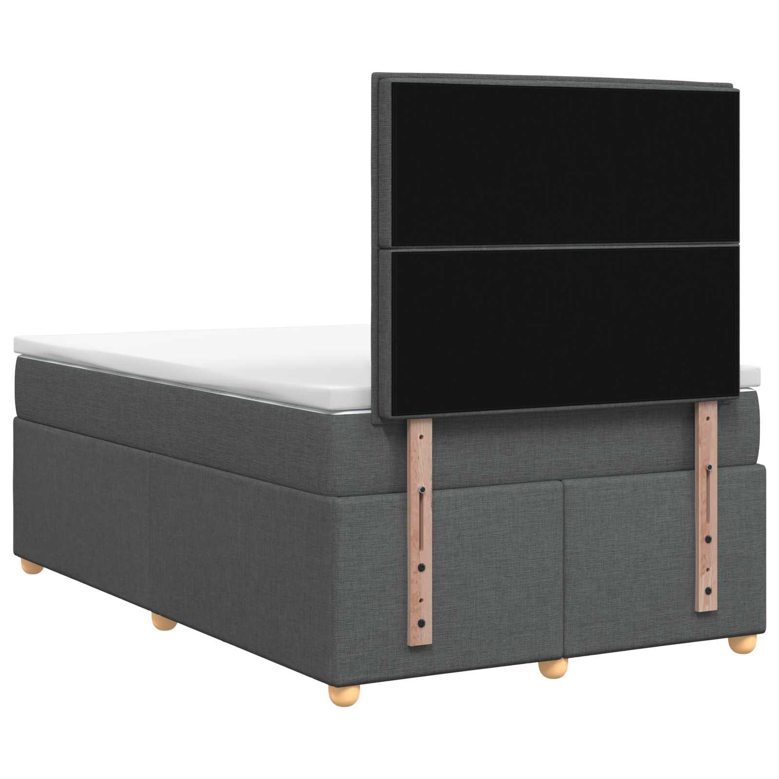 Lit boxspring avec matelas Gris foncé 120 x 190 cm Tissu - XIOS