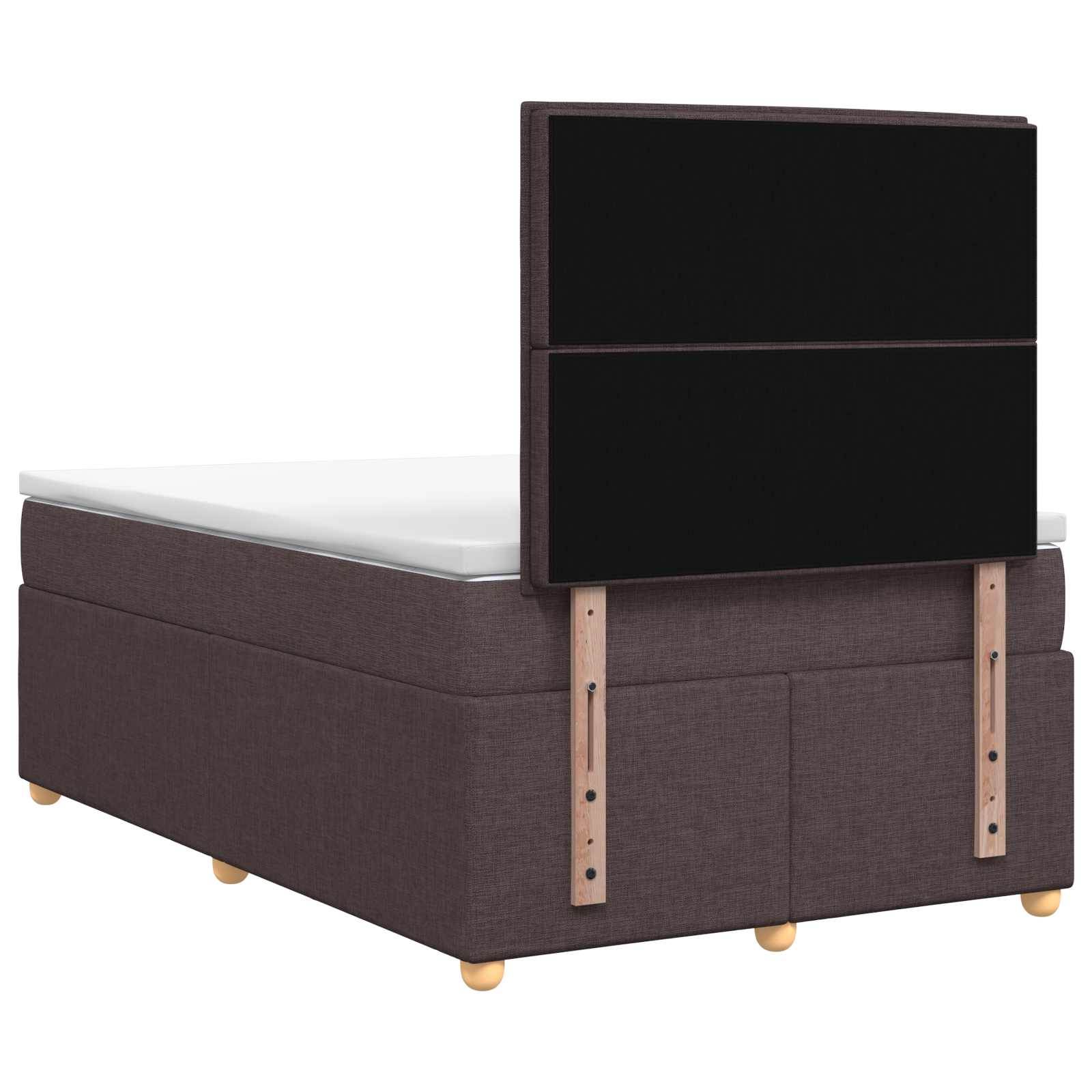 Lit boxspring avec matelas Marron foncé 120 x 190 cm Tissu