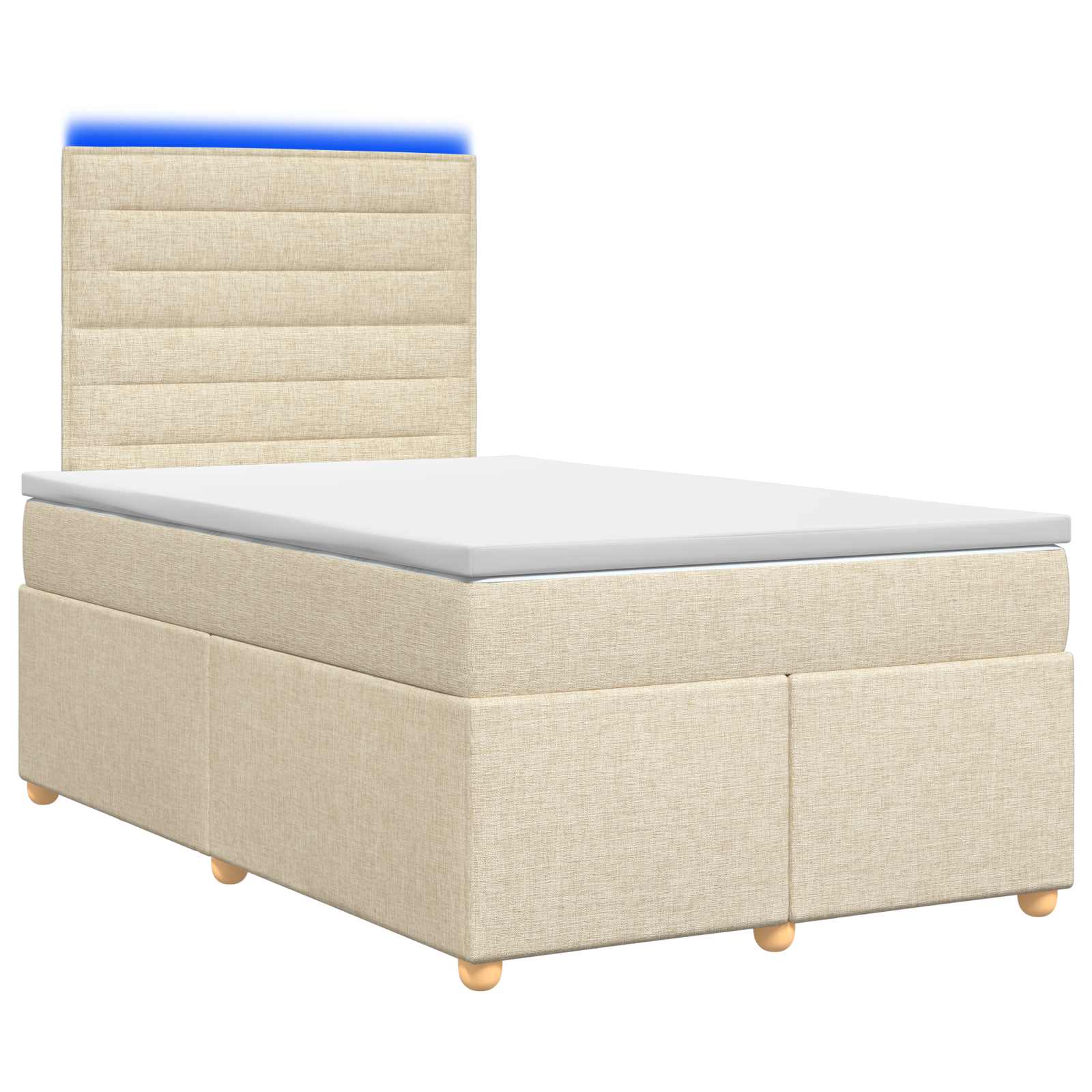 Lit boxspring avec matelas Crème 120 x 190 cm Tissu - XIOS