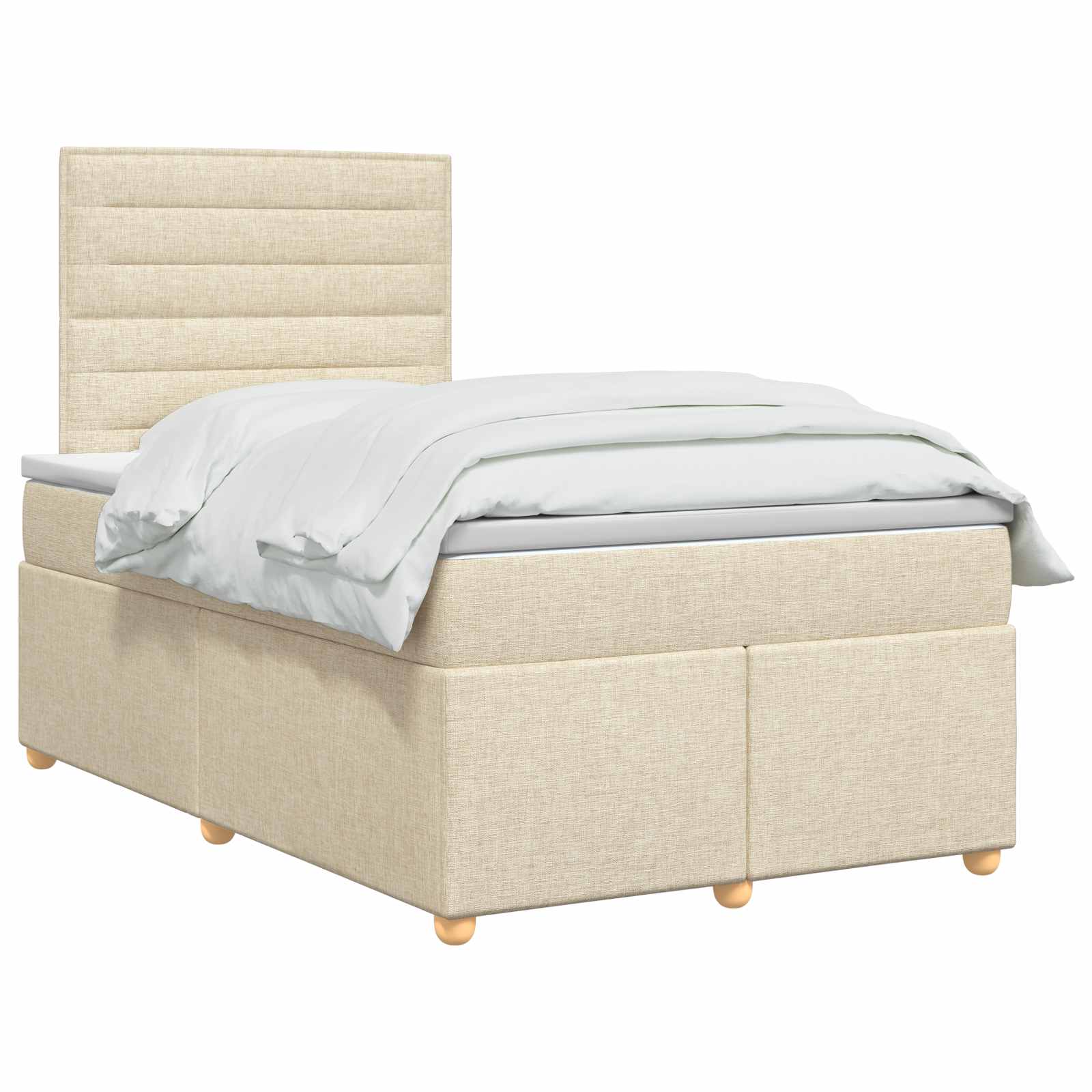 Lit boxspring avec matelas Crème 120 x 190 cm Tissu - XIOS