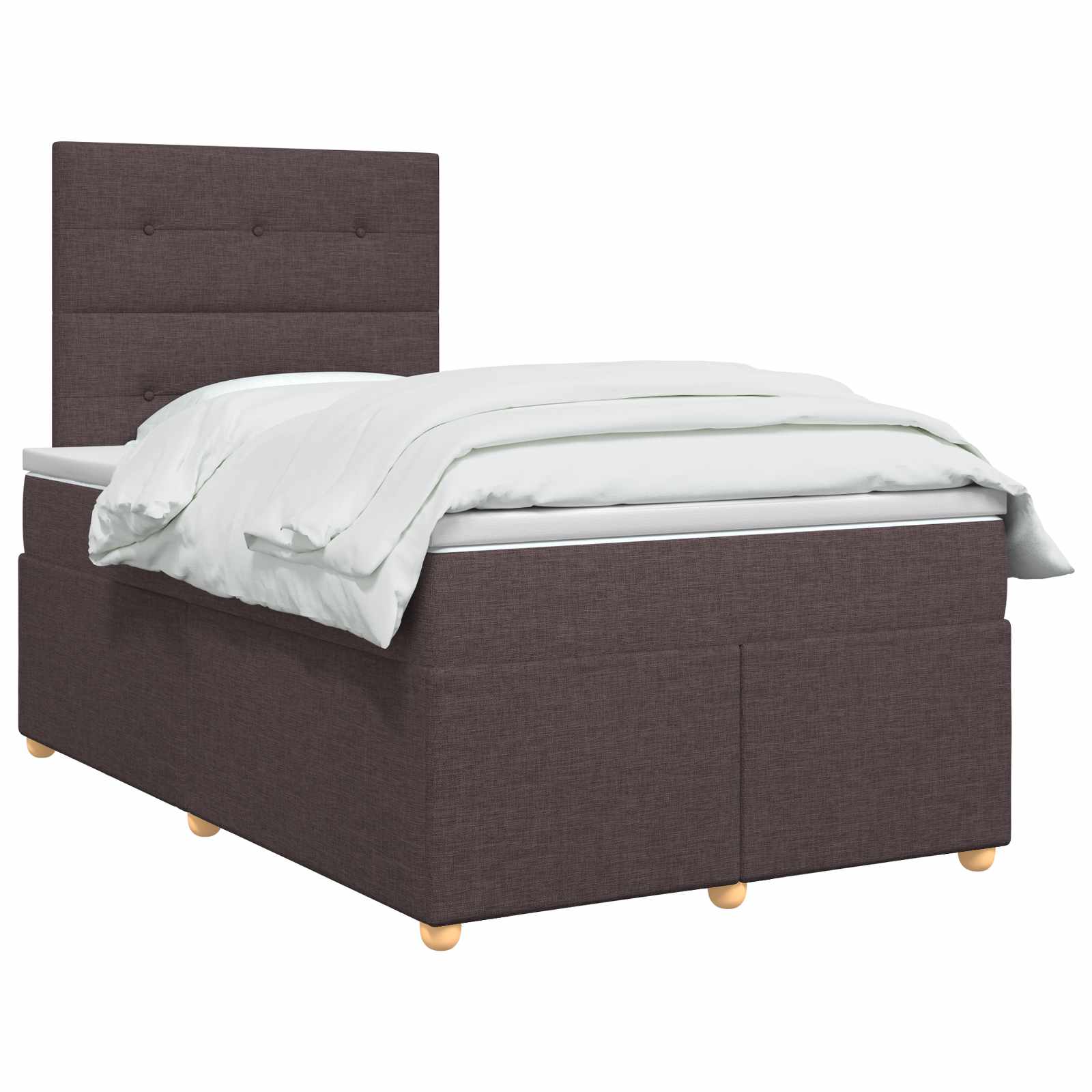 Lit boxspring avec matelas Marron foncé 120 x 190 cm Tissu - XIOS