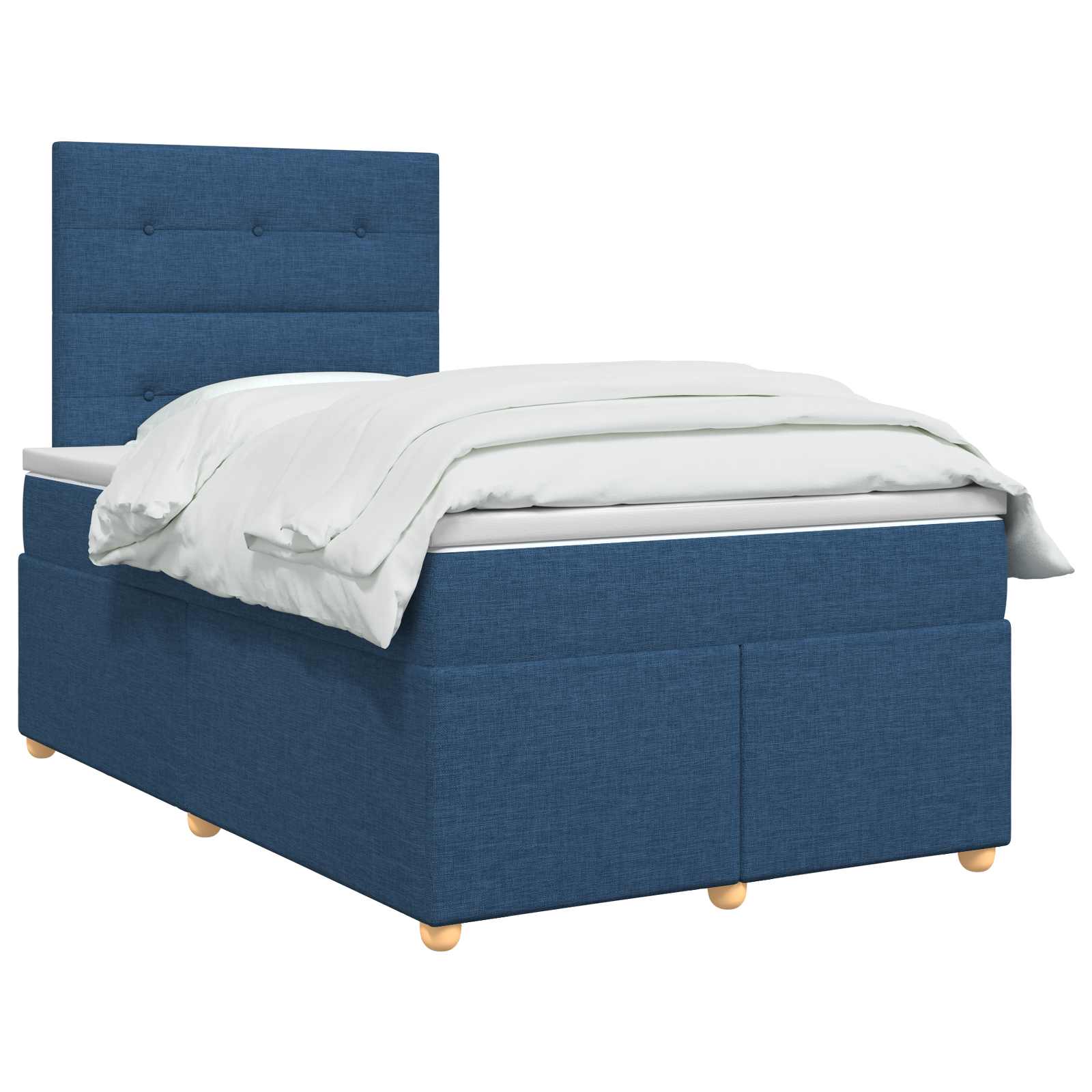 Lit boxspring avec matelas Bleu 120 x 190 cm Tissu