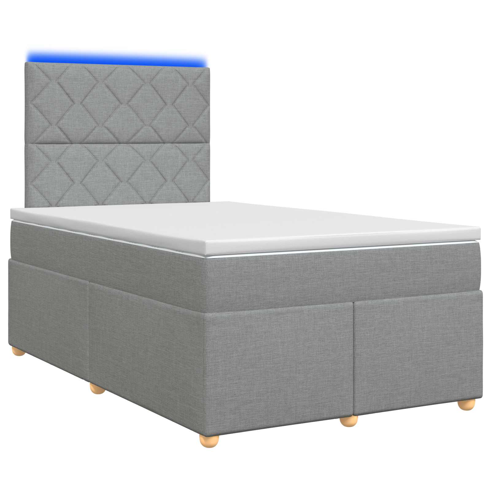 Lit boxspring avec matelas Gris clair 120 x 190 cm Tissu