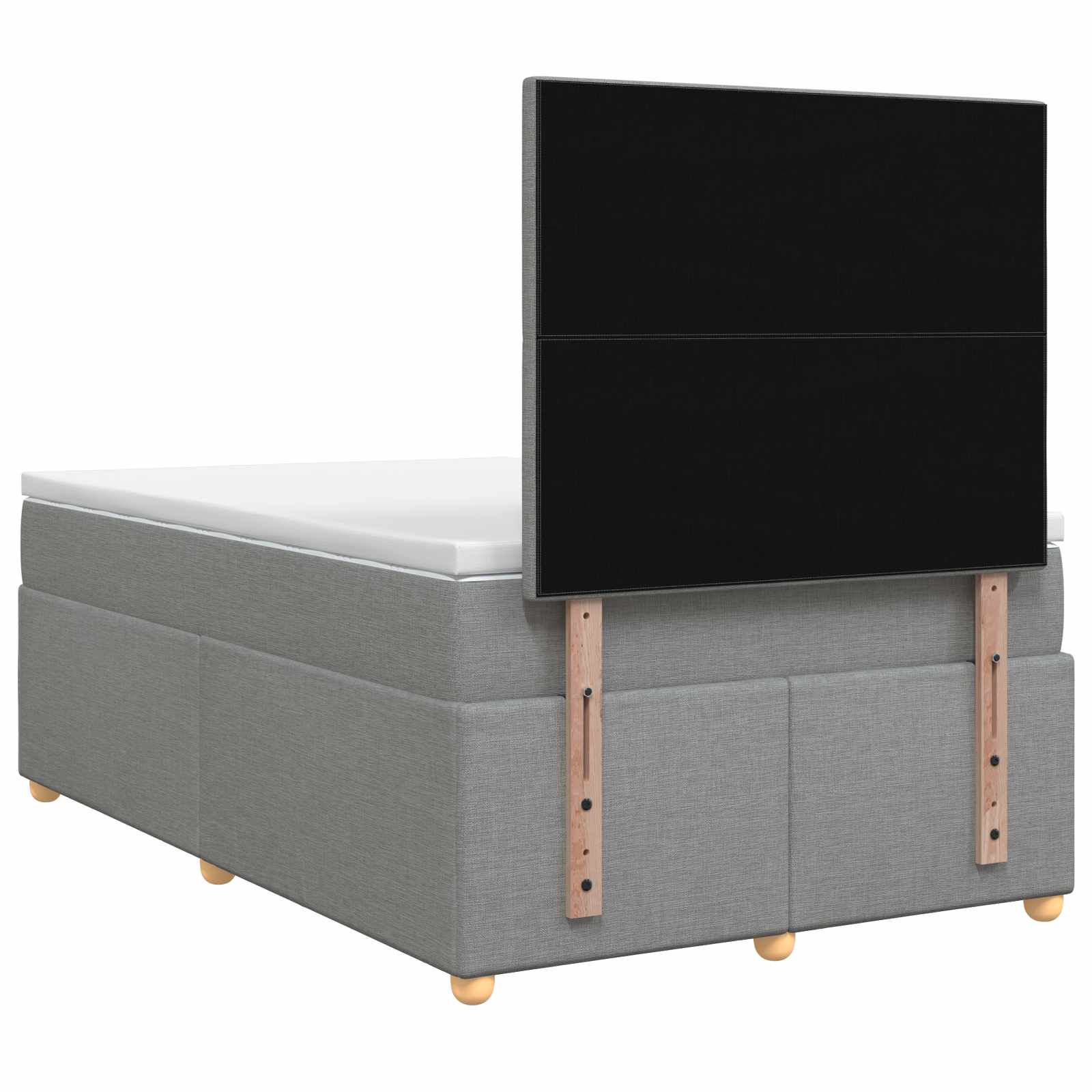 Lit boxspring avec matelas Gris clair 120 x 190 cm Tissu