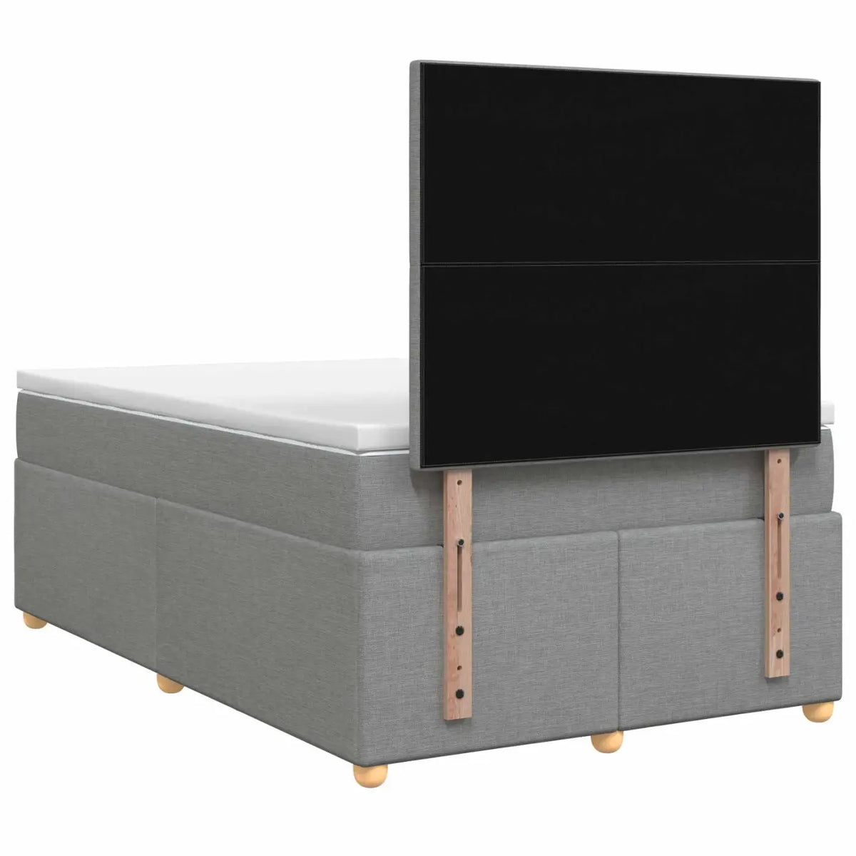 Lit boxspring avec matelas Gris clair 120 x 190 cm Tissu - XIOS