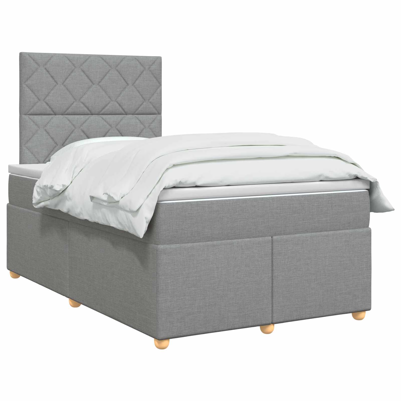 Lit boxspring avec matelas Gris clair 120 x 190 cm Tissu