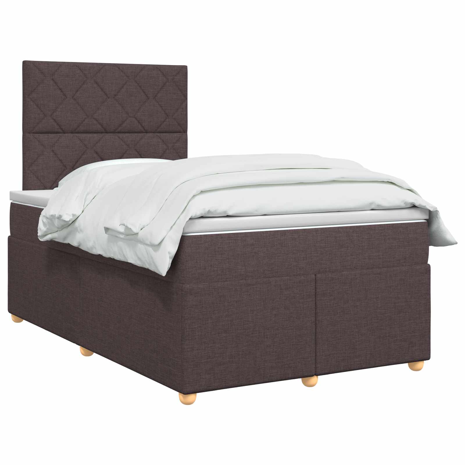 Lit boxspring avec matelas Marron foncé 120 x 190 cm Tissu - XIOS