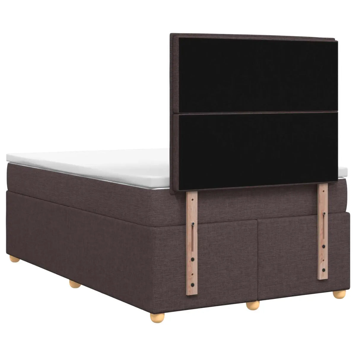 Lit boxspring avec matelas Marron foncé 120 x 200 cm Tissu - XIOS