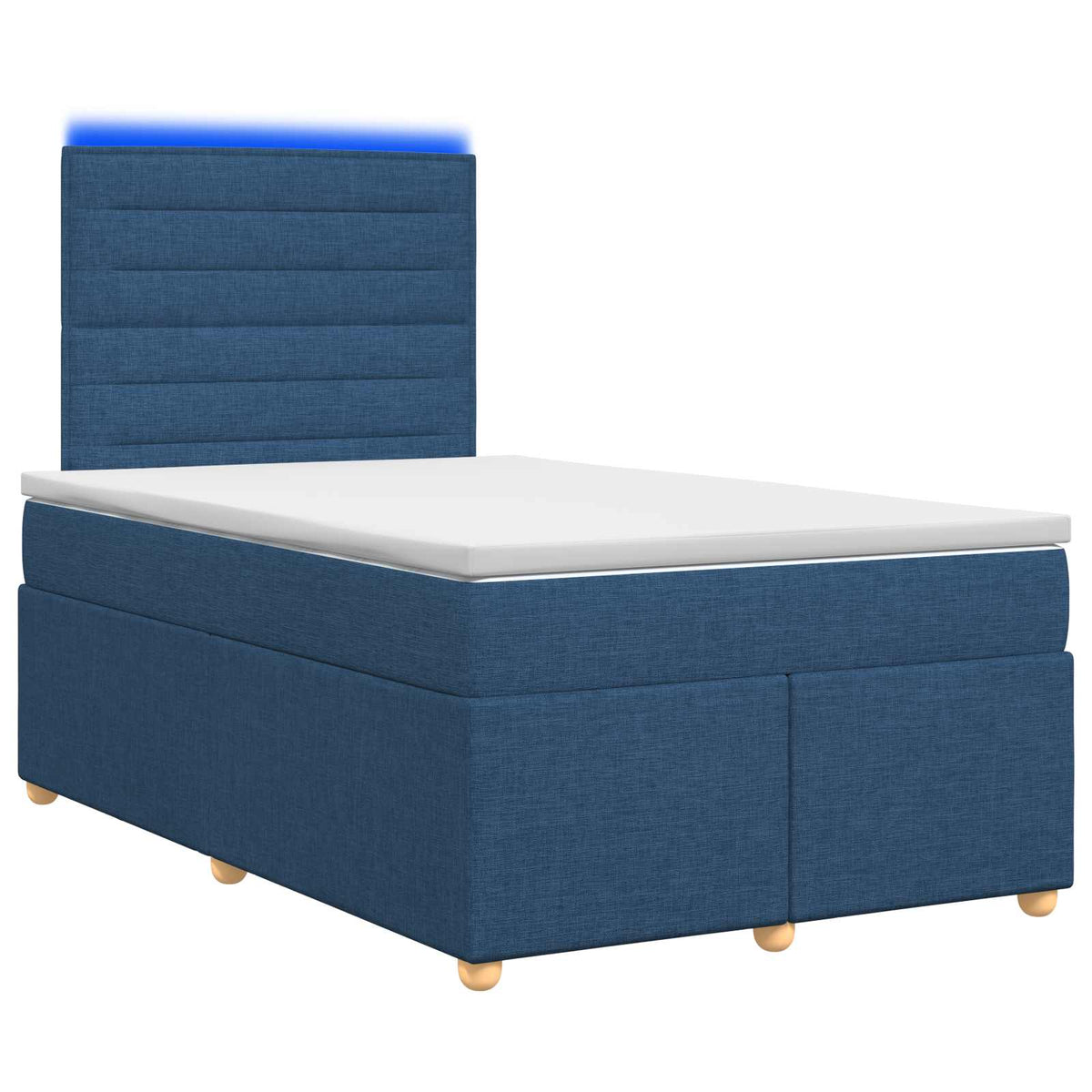 Lit boxspring avec matelas Bleu 120 x 200 cm Tissu