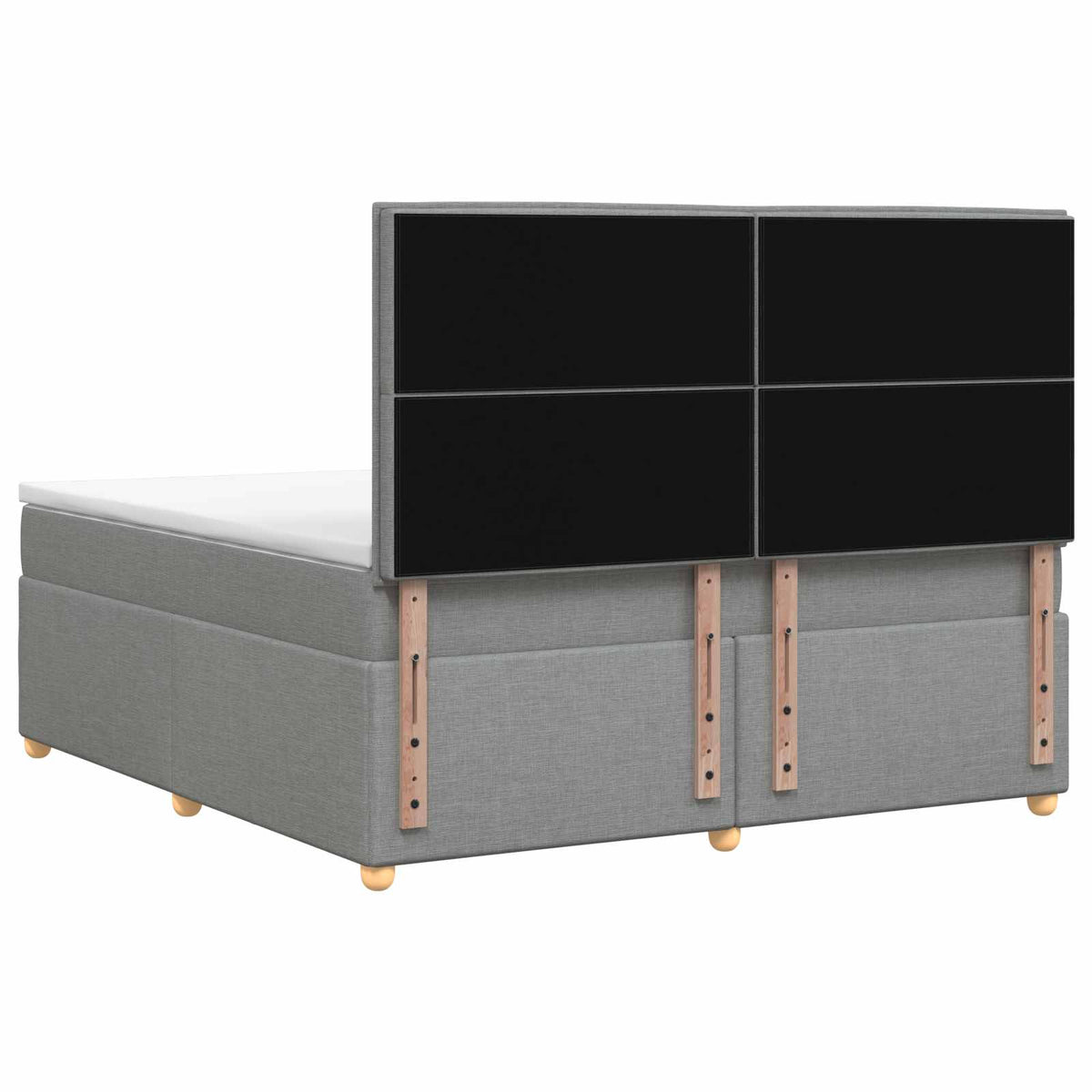 Lit boxspring avec matelas Gris clair 140 x 190 cm Tissu