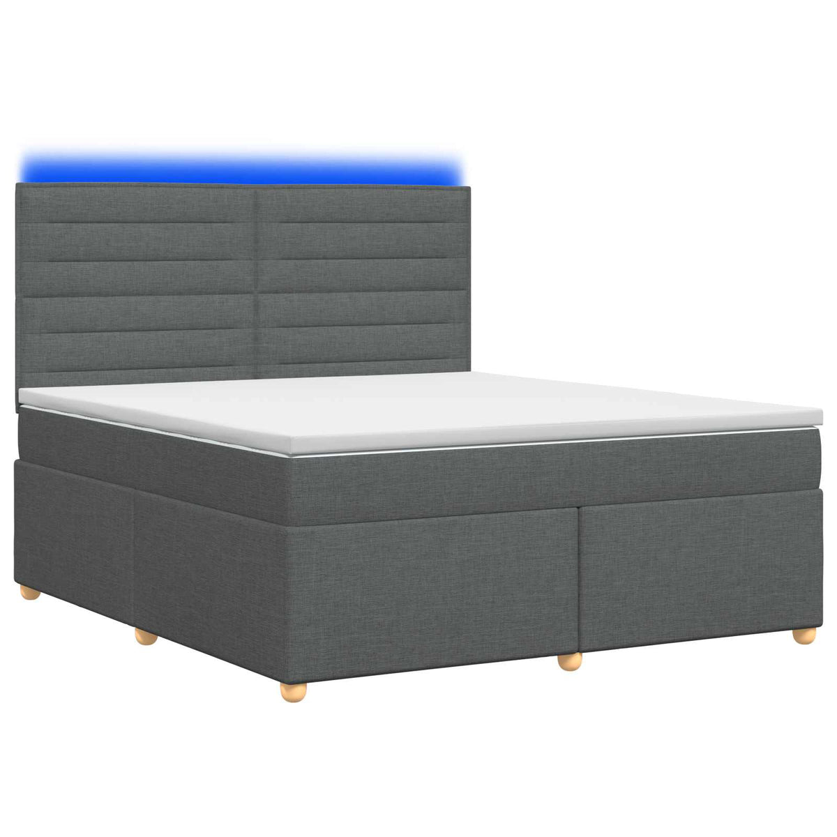 Lit boxspring avec matelas Gris foncé 140 x 190 cm Tissu