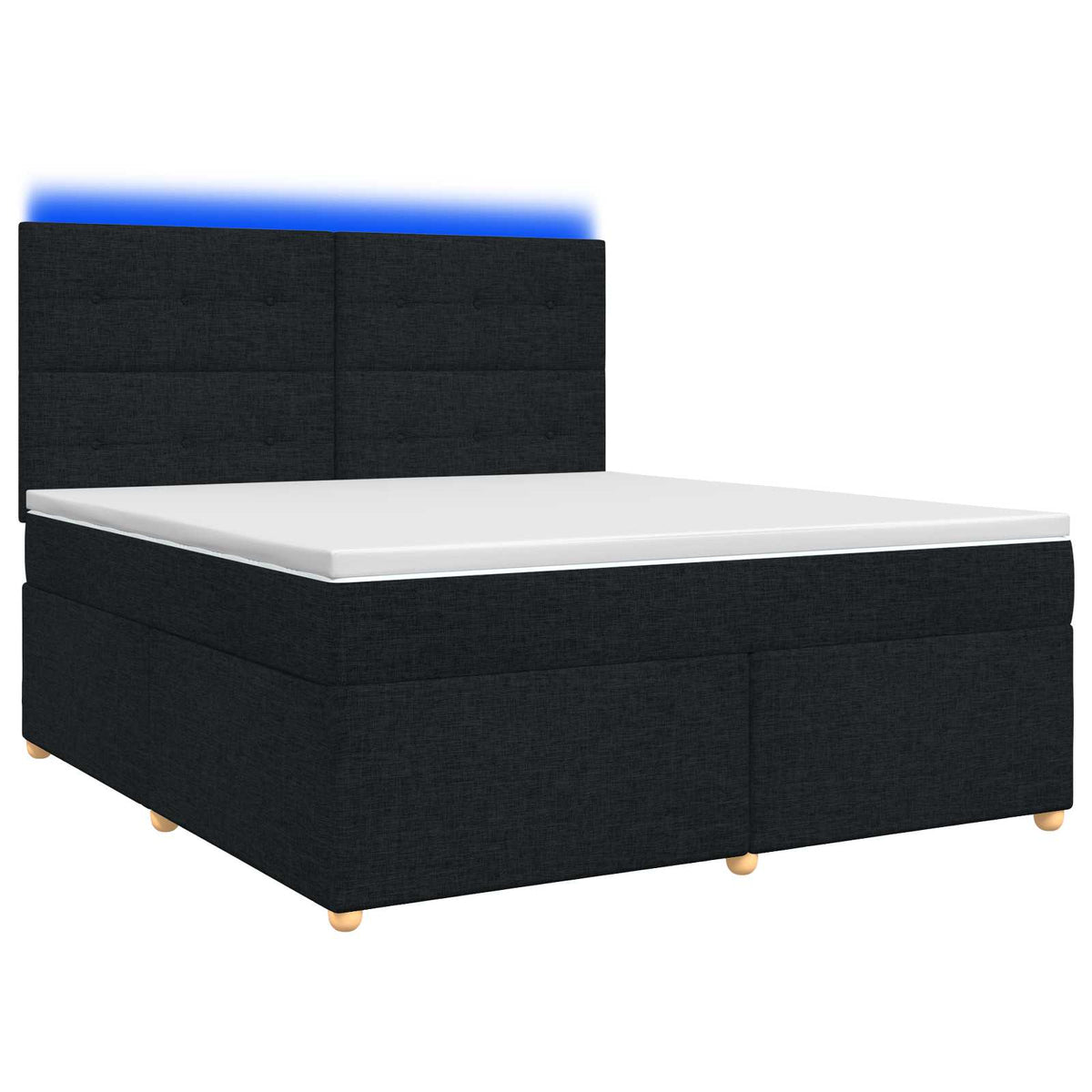 Lit boxspring avec matelas Noir 140 x 190 cm Tissu