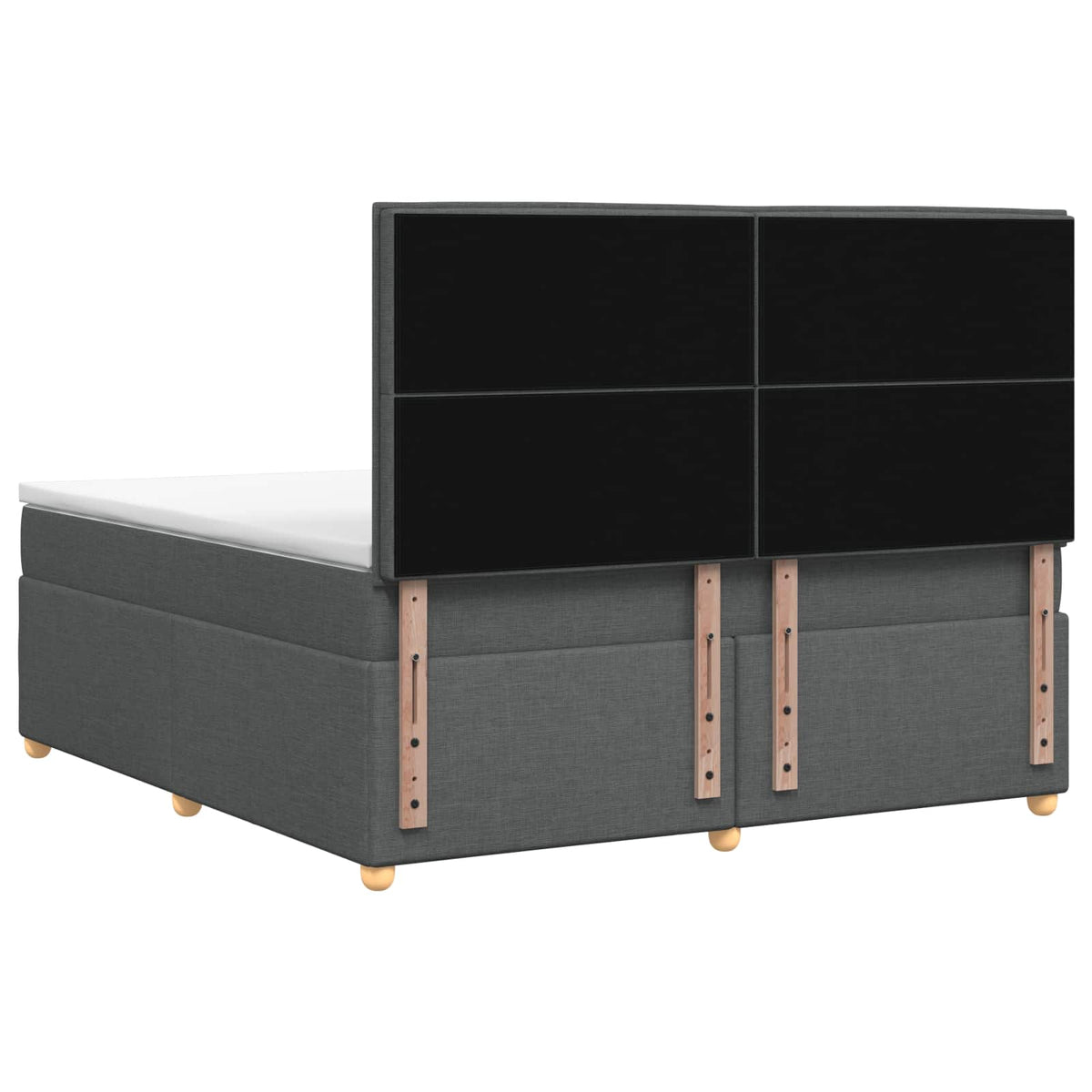 Lit boxspring avec matelas Gris foncé 140 x 190 cm Tissu