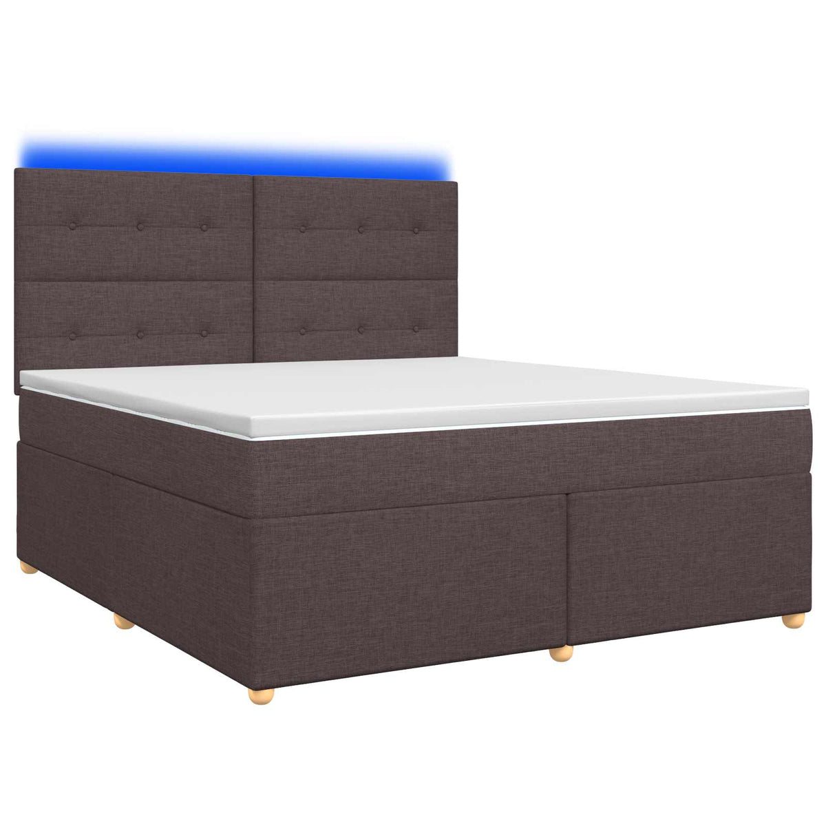 Lit boxspring avec matelas Marron foncé 140 x 200 cm Tissu