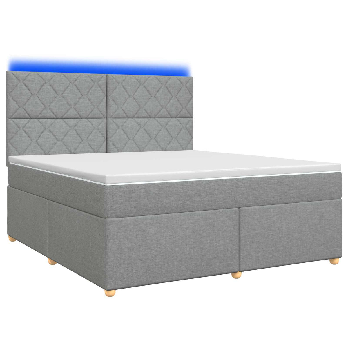 Lit boxspring avec matelas Gris clair 140 x 200 cm Tissu