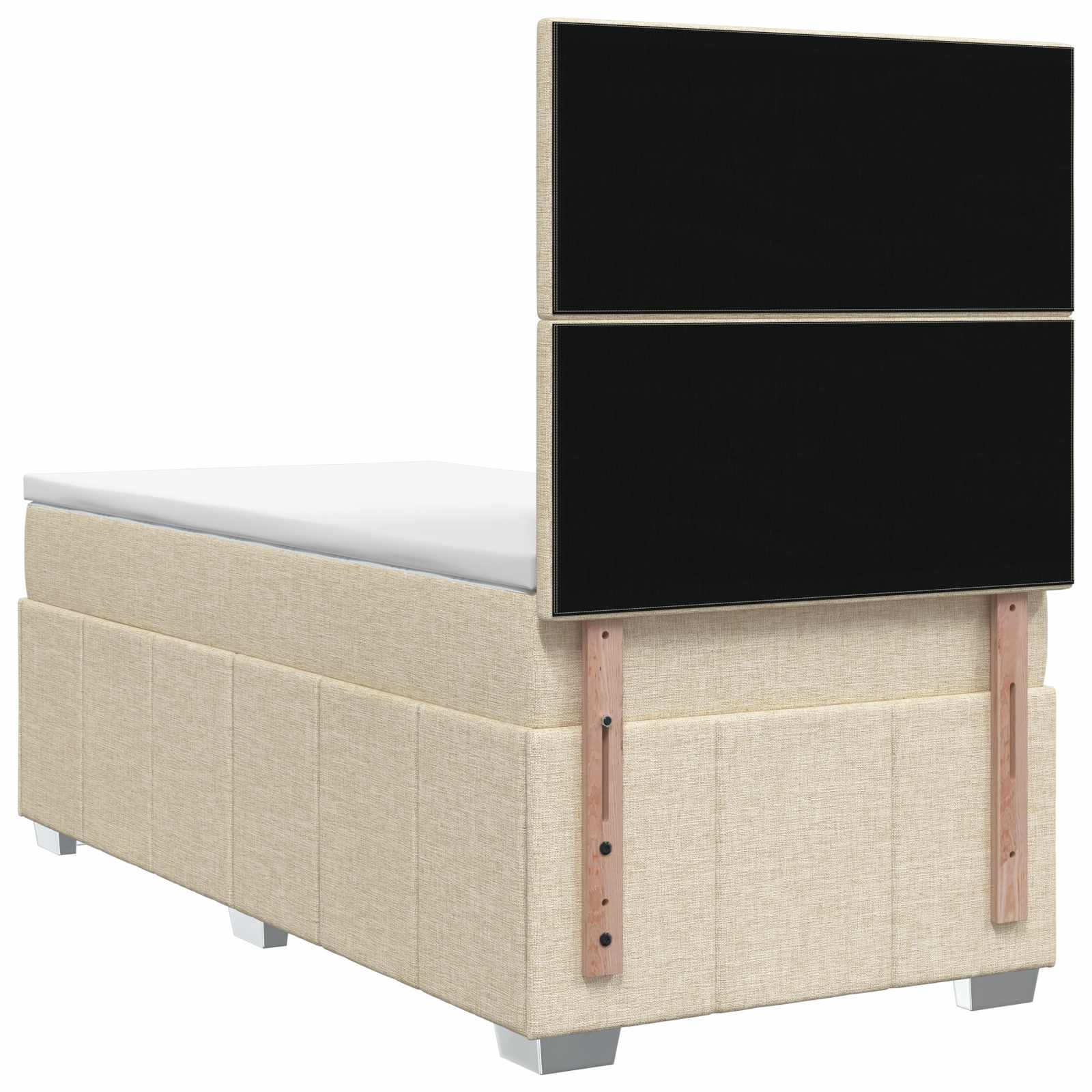 Lit boxspring LED avec matelas Crème 80 x 200 cm Tissu