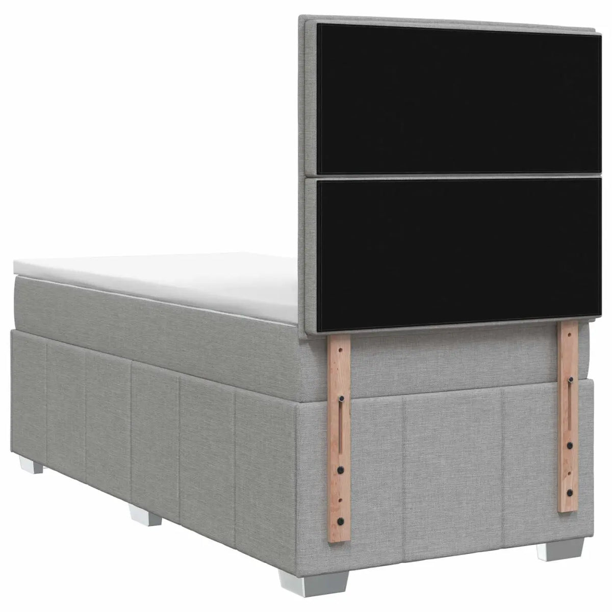 Lit boxspring LED avec matelas Gris clair 80 x 200 cm Tissu - XIOS