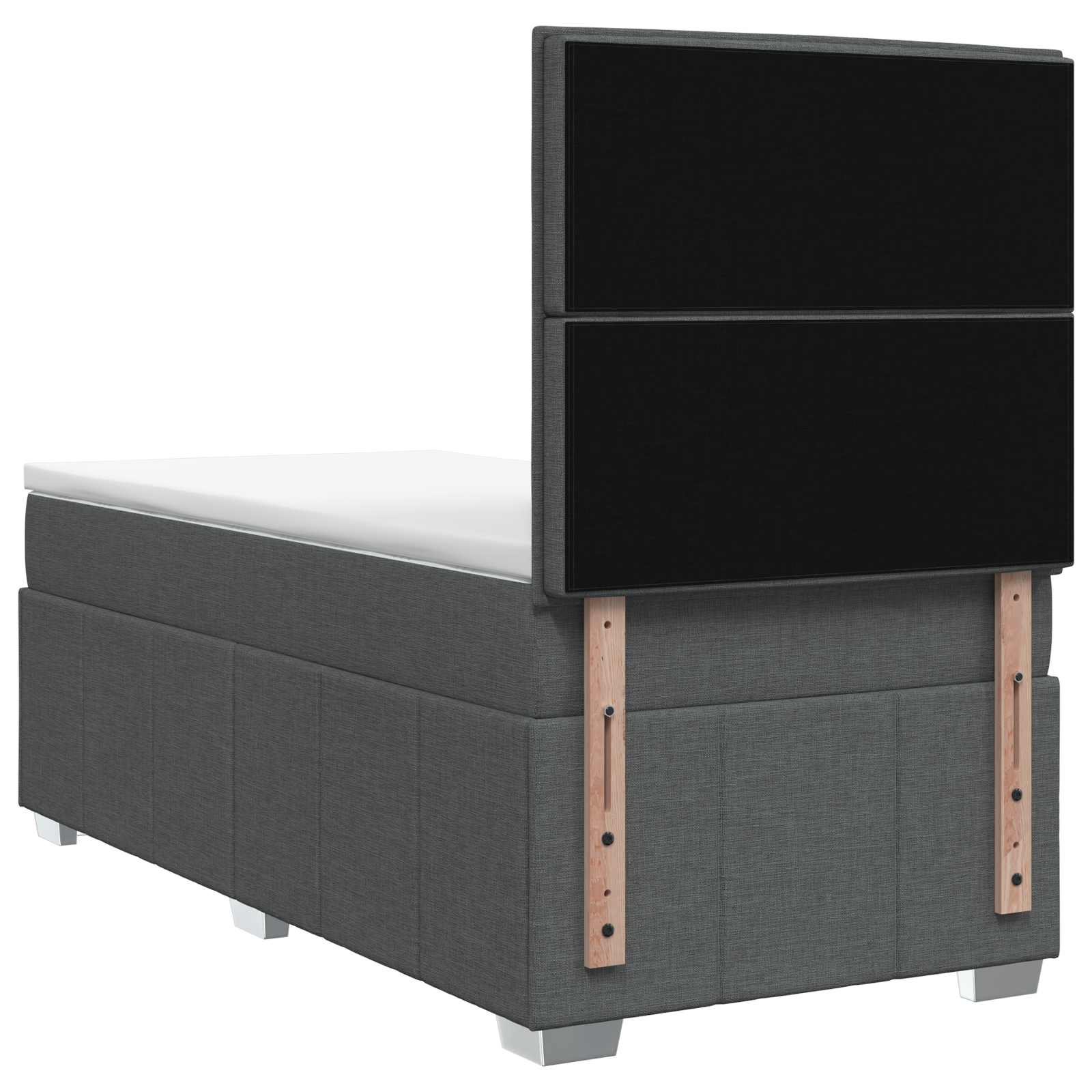 Lit boxspring LED avec matelas Gris foncé 90 x 190 cm Tissu