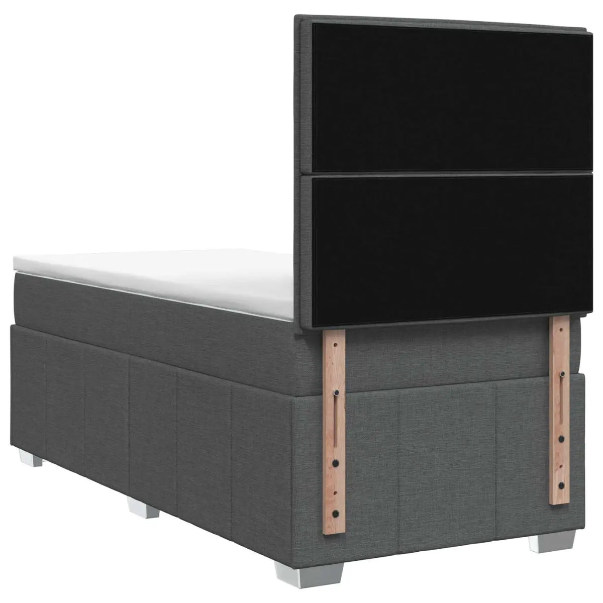 Lit boxspring LED avec matelas Gris foncé 90 x 200 cm Tissu - XIOS