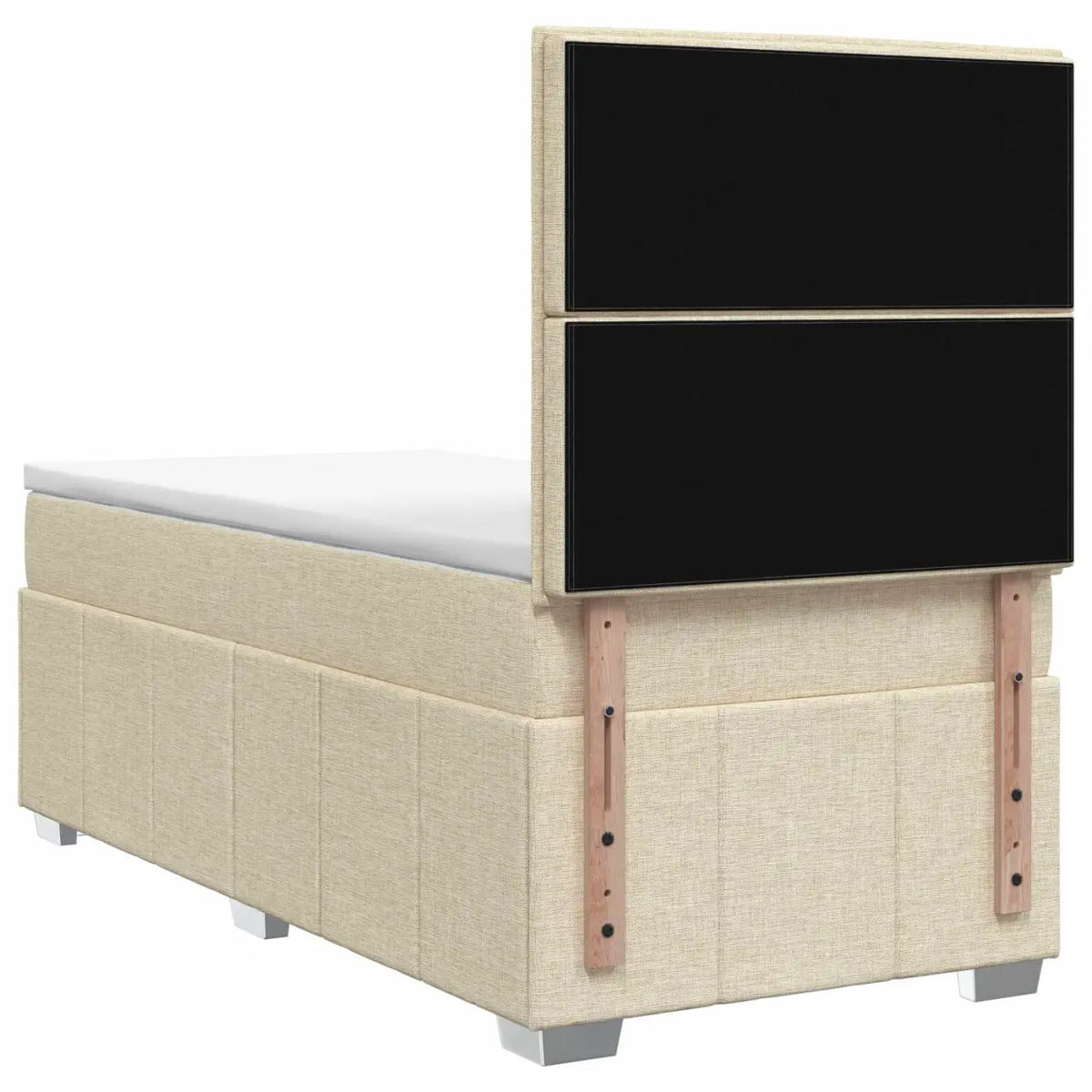 Lit boxspring LED avec matelas Crème 90 x 200 cm Tissu - XIOS
