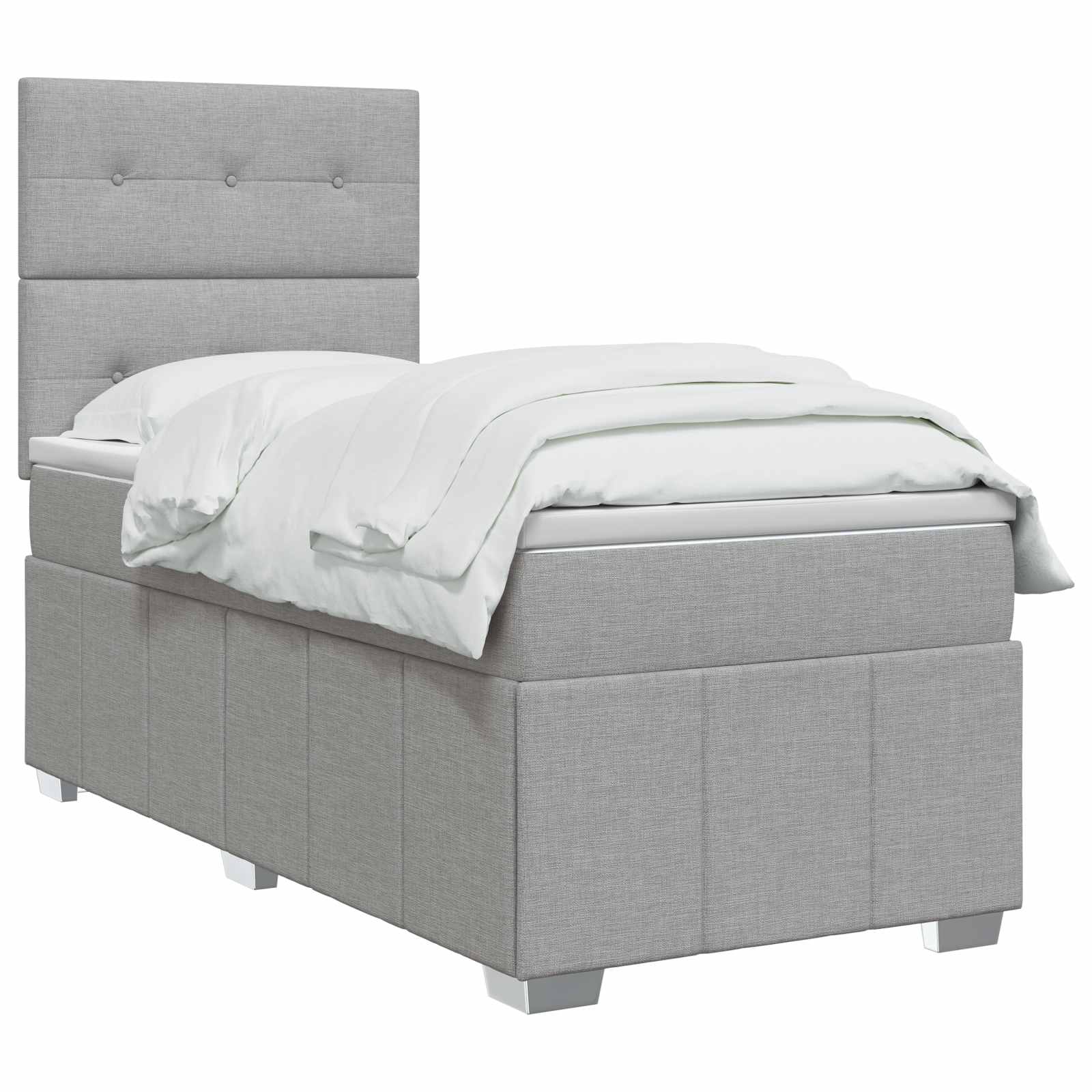 Lit boxspring LED avec matelas Gris clair 90 x 200 cm Tissu - XIOS