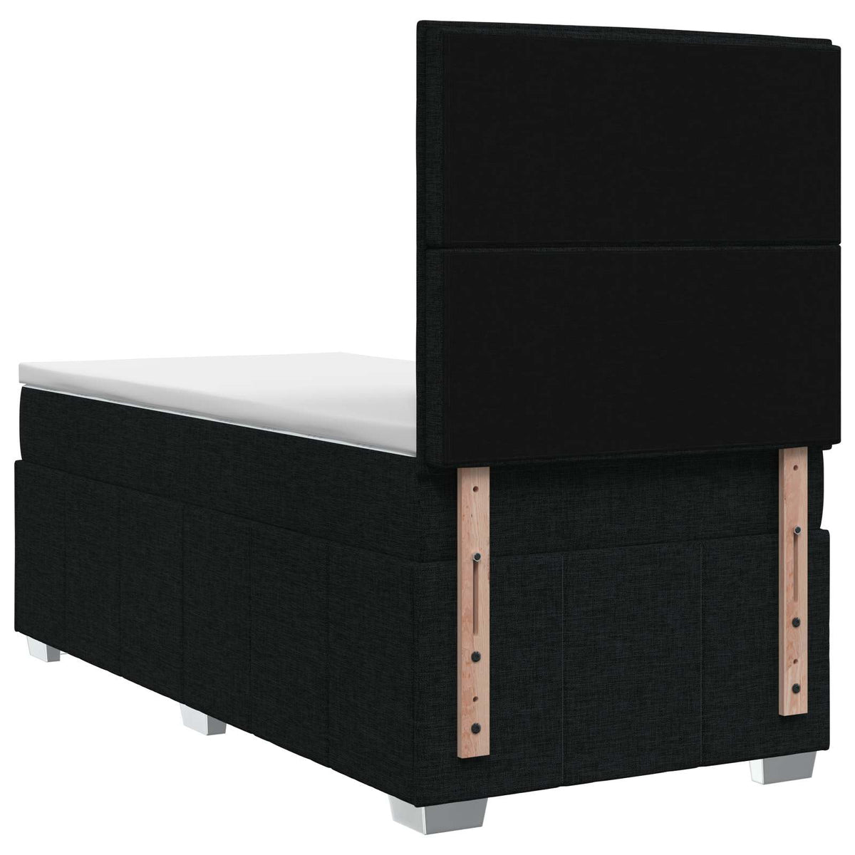 Lit boxspring LED avec matelas Noir 90 x 200 cm Tissu