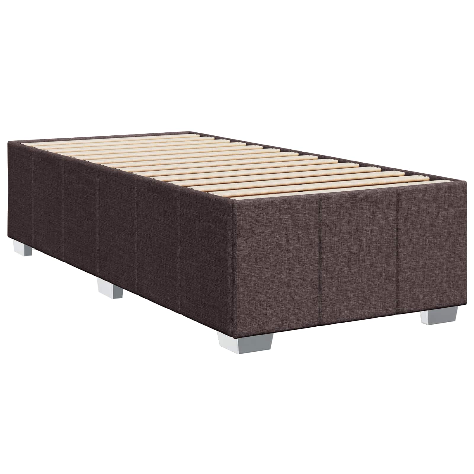 Lit boxspring LED avec matelas Marron foncé 100 x 200 cm Tissu - XIOS