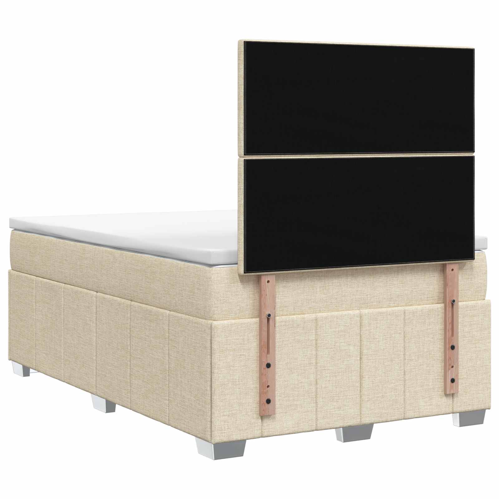 Lit boxspring LED avec matelas Crème 120 x 190 cm Tissu
